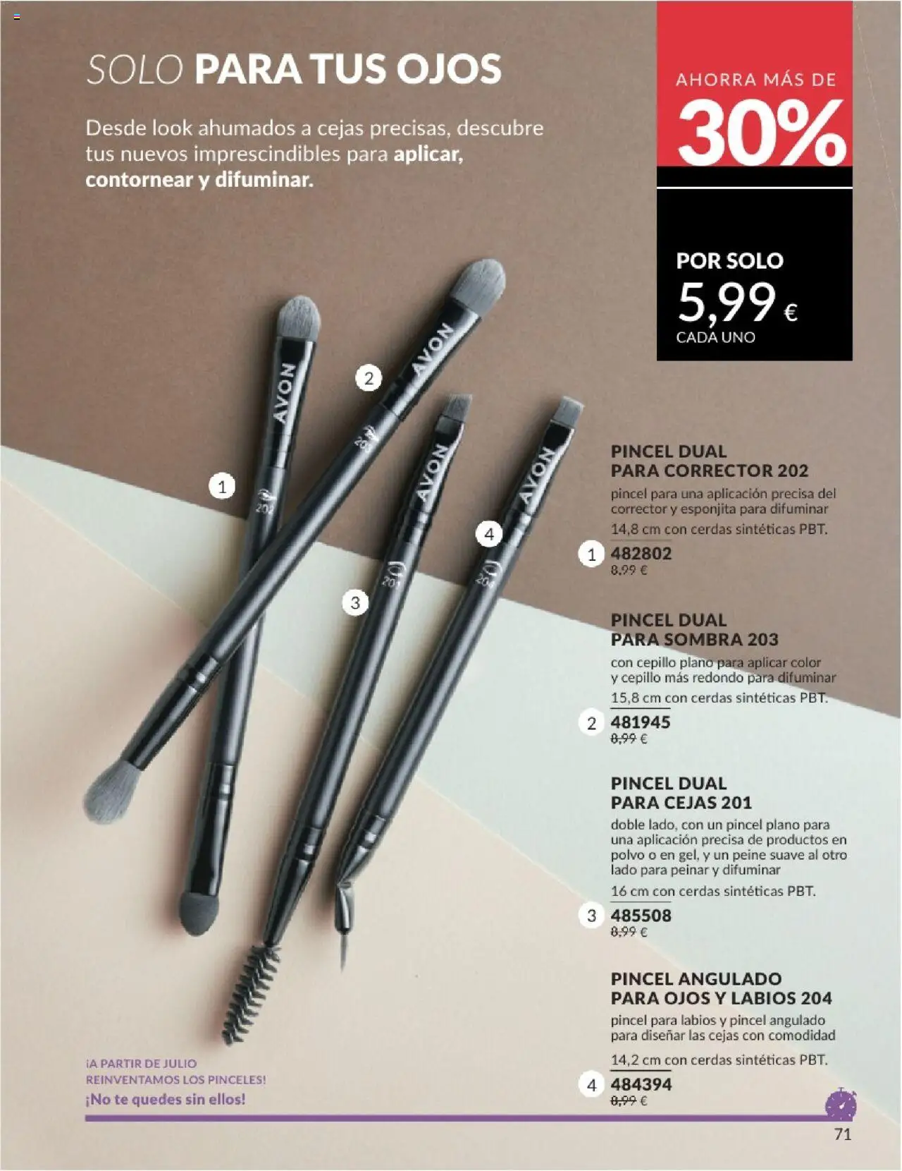 Catálogo AVON campaña 6 │ válido desde el 01.06.2025 | Página: 71 | Productos: Polvo, Cepillo, Sombra, Té