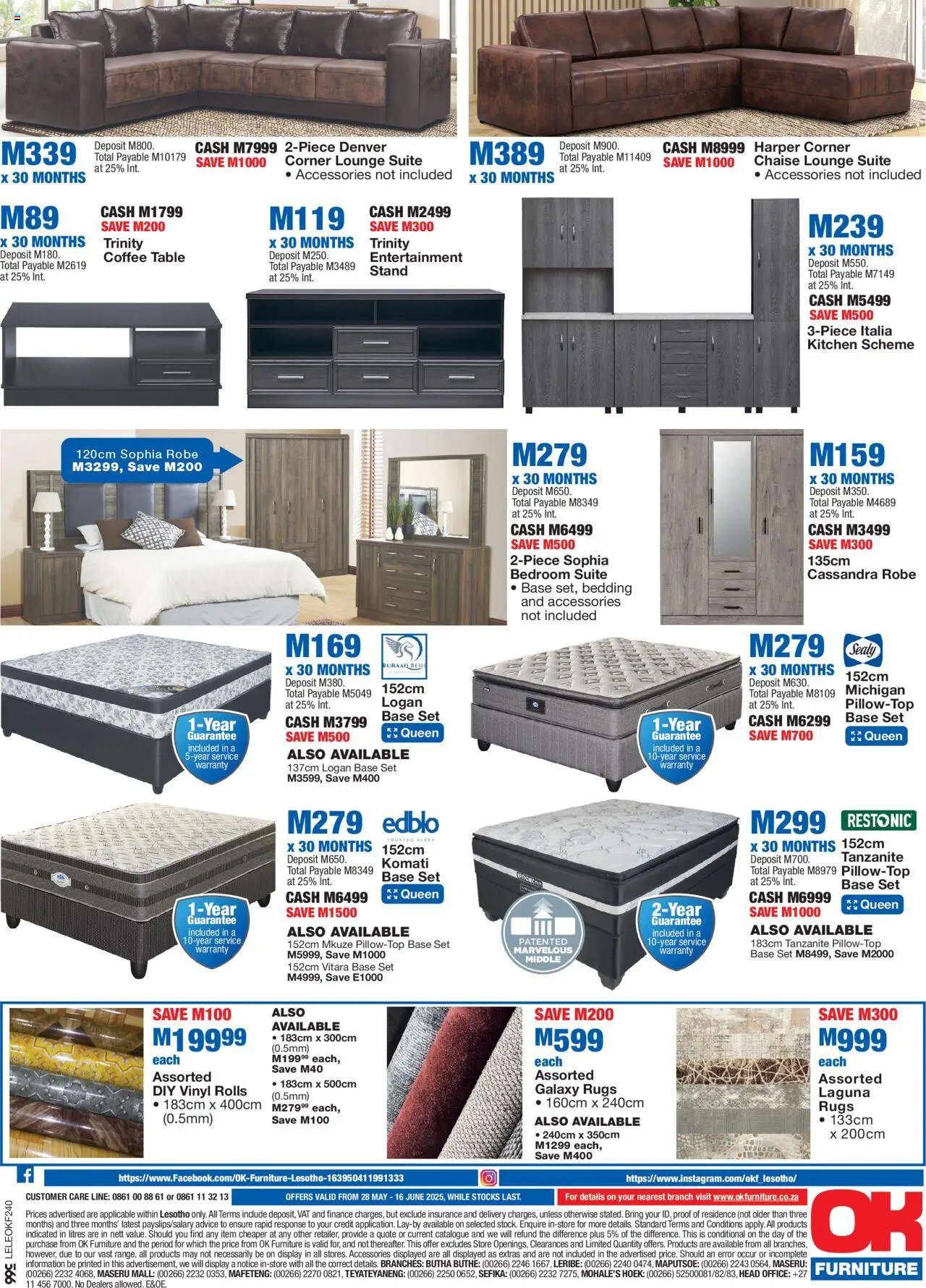 OK Furniture - Lowest Prices Guaranteed Catalogue Lesotho │ valid from 28.05.2025 | Page: 4 | Products: Bed, Coffee table, Table, Chaise