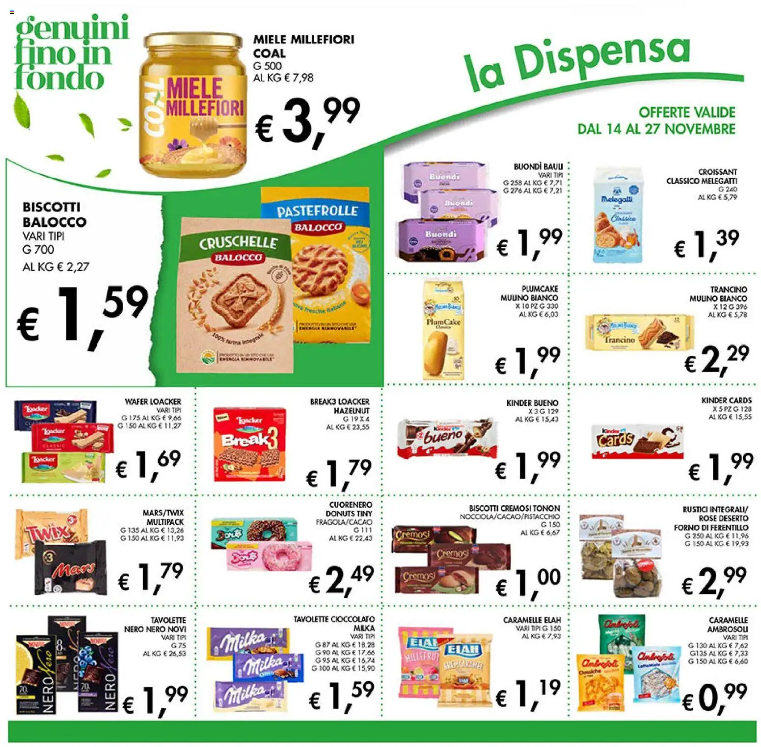 Volantino Coal del 14.11.2025 | Pagina: 16 | Prodotti: Caramelle, Biscotti, Plumcake, Forno