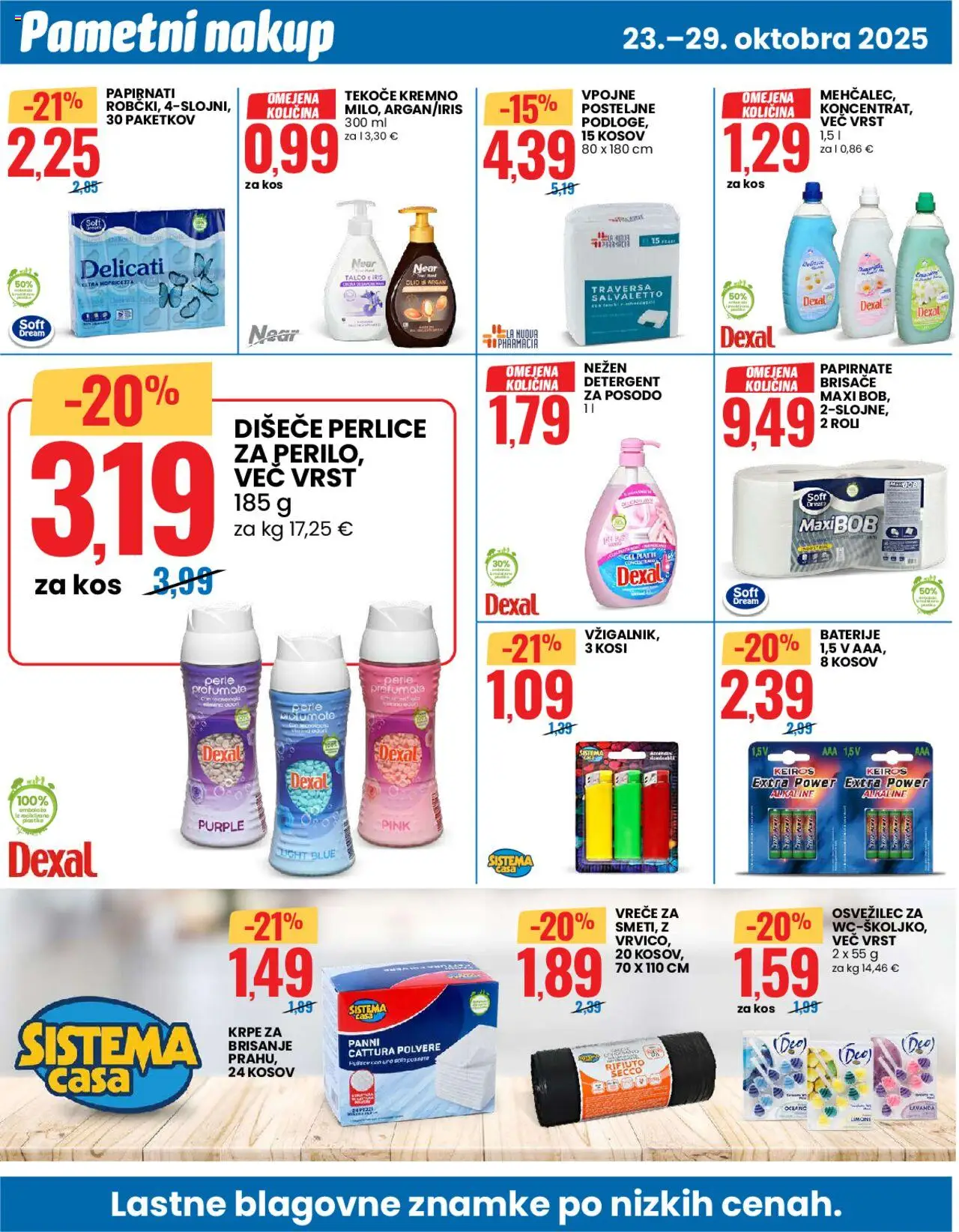 Novi Eurospin katalog ponudbe – veljaven od 23.10.2025 | Stran: 8 | Izdelki: Papirnate brisače, Baterije, Kos, Detergent