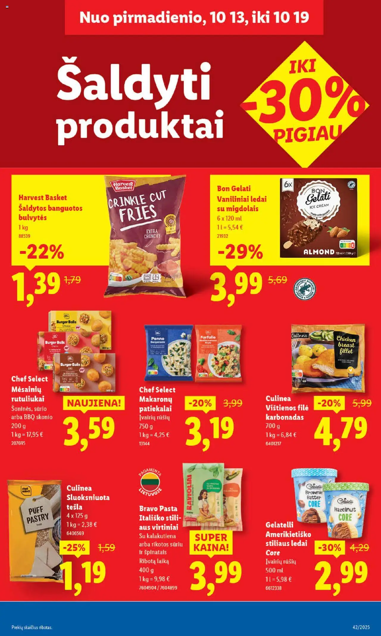 LIDL akcijos nuo 13.10.2025 | Puslapis: 33 | Prekių: Ledai, Vištienos