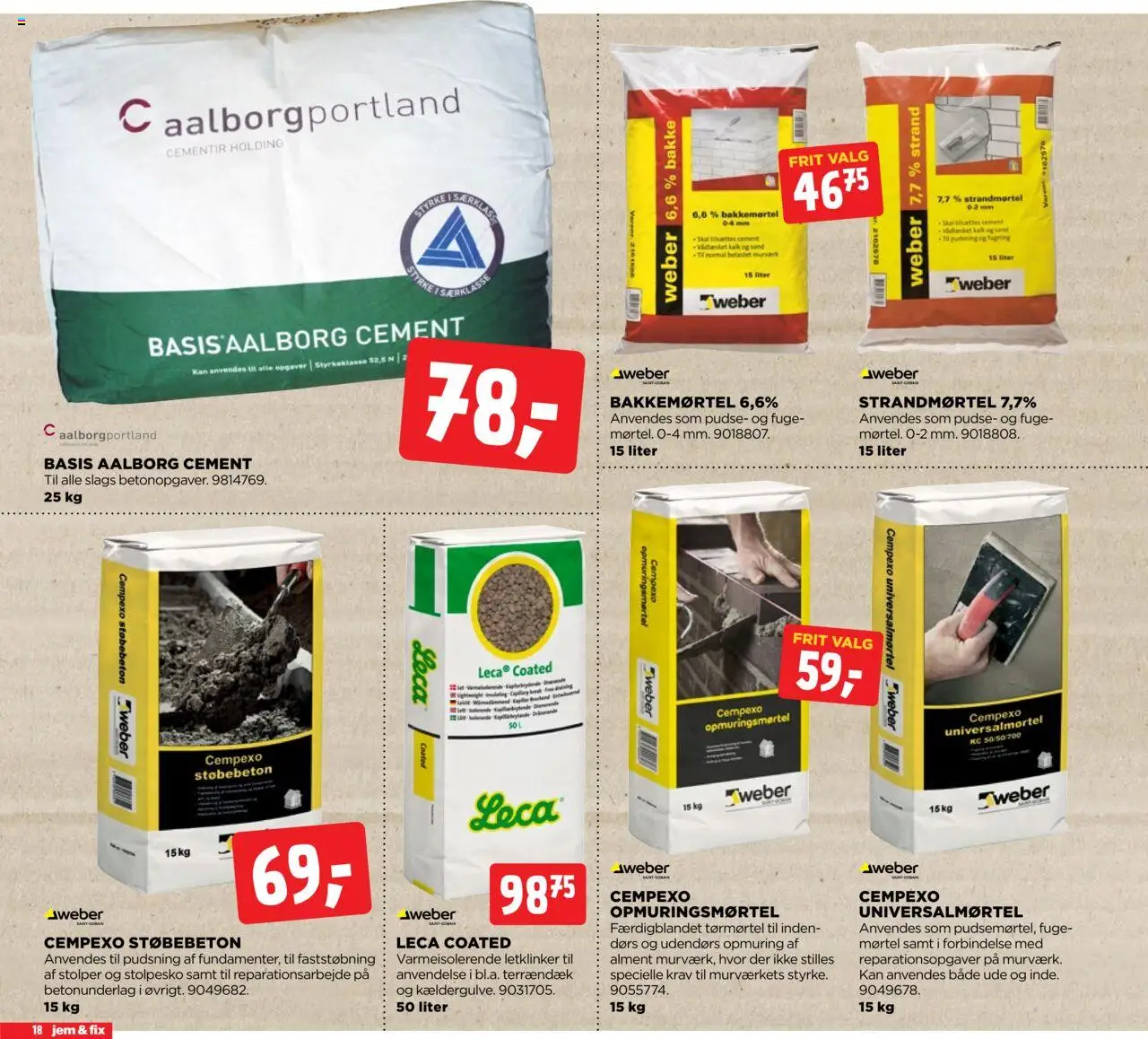 Jem & fix tilbudsavis – gyldig fra 19.10.2025 | Side: 18 | Produkter: Søm, Mørtel