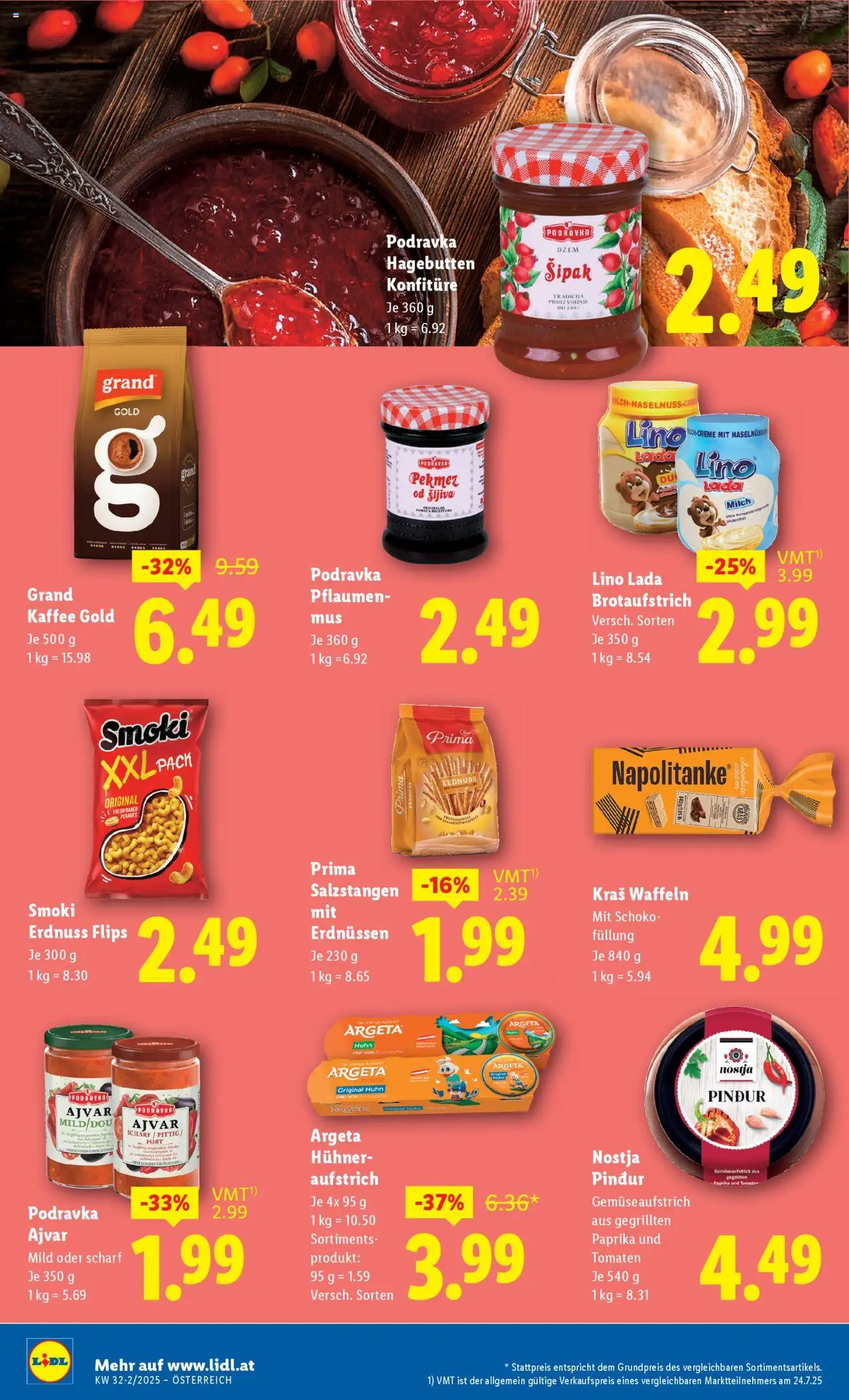 Lidl Flugblatt - Altenmarkt im Pongau, St. Johann im Pongau, Zell am See gültig ab 07.08.2025 | Seite: 16 | Produkte: Rum, Milch, Kaffee, Tomaten