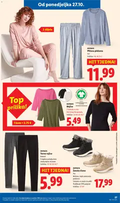 Plišana pidžama, Set Veličine: 36-46 (S-L) - Pregled kataloga iz trgovine Lidl, vrijedi od 27.10.2025 | Stranica: 27