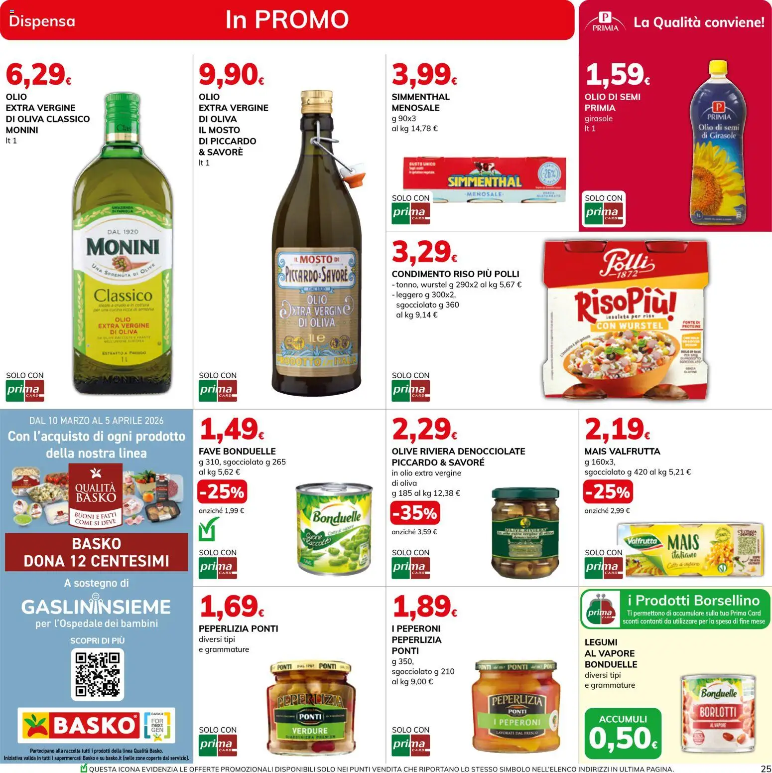 Volantino Basko del 24.03.2026 | Pagina: 25 | Prodotti: Riso, Verdure, Olio, Wurstel