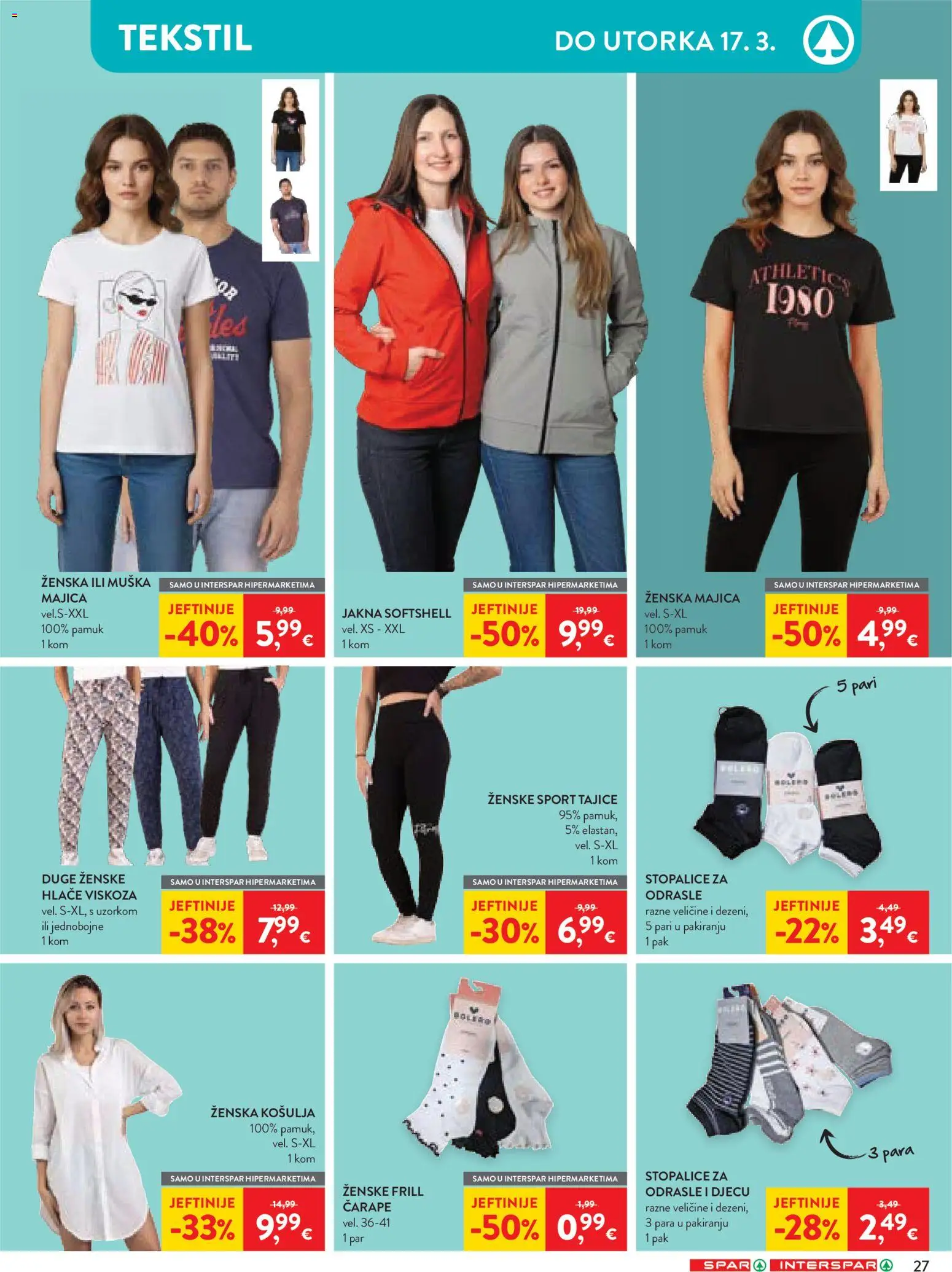 Spar katalog | vrijedi od 04.03.2026 | Stranica: 33 | Proizvodi: Košulja, Majica, Jakna, Čarape
