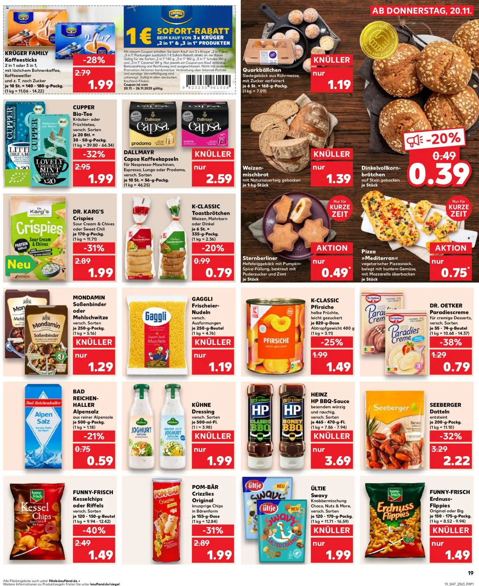 Kaufland prospekt Bremen	 – gültig ab 23.11.2025 | Seite: 19 | Produkte: Bad, POM-BÄR, Creme, Dallmayr capsa