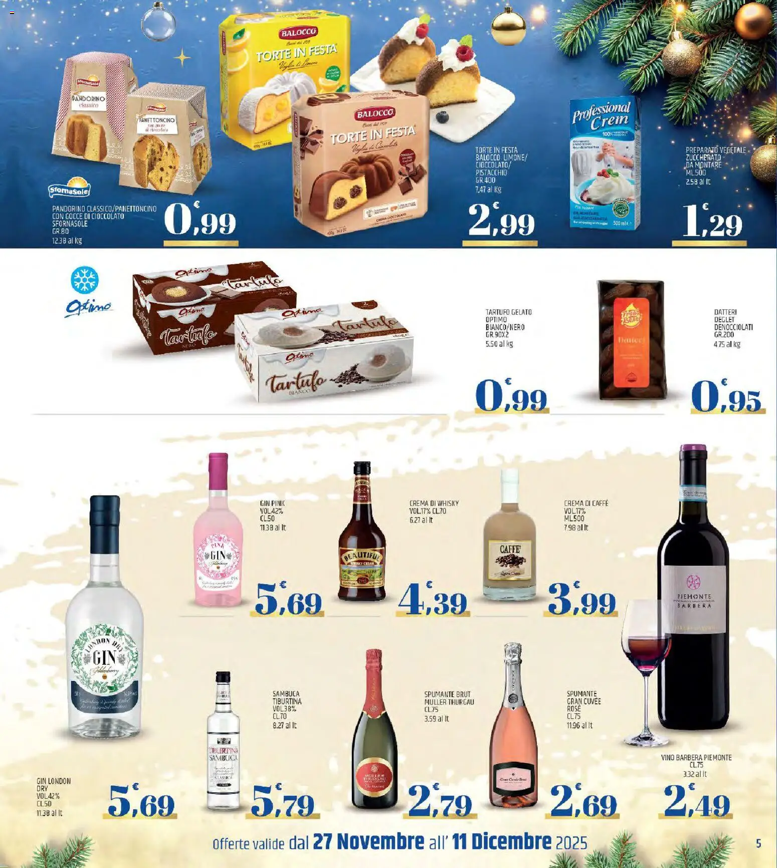Volantino ARD Discount del 26.11.2025 | Pagina: 5 | Prodotti: Crema, Gin, Whisky, Spumante