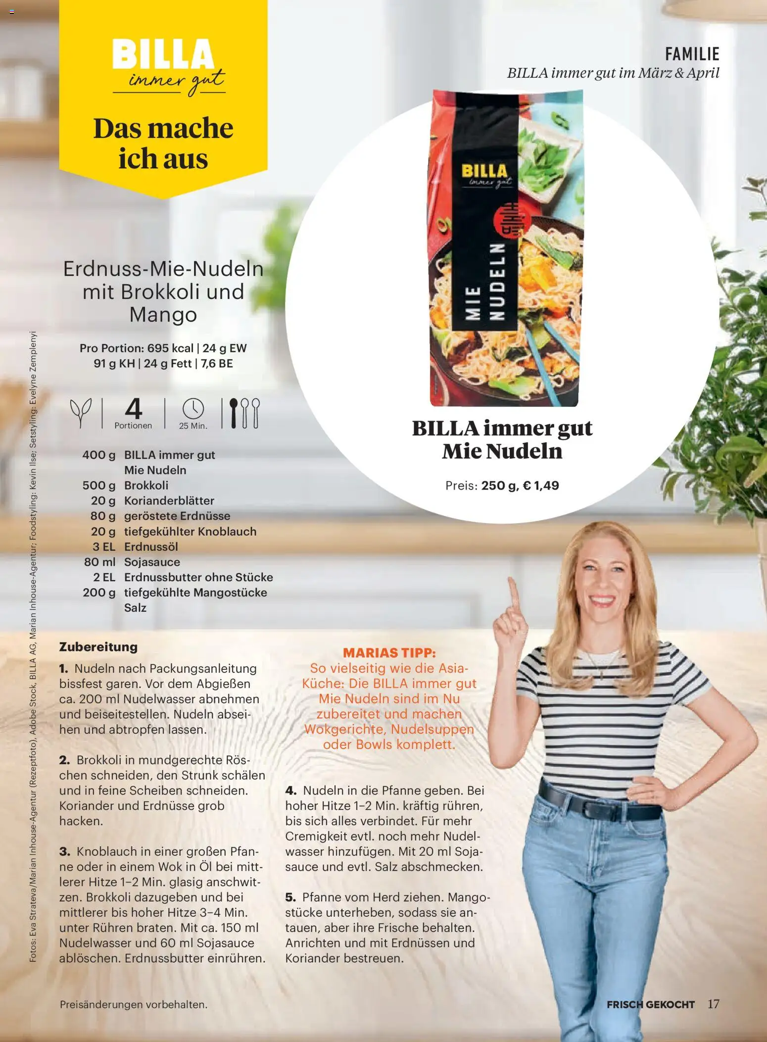 Billa  Frisch Gekocht gültig ab 01.03.2026 | Seite: 15 | Produkte: Wasser, Папионка, Herd, Nudeln