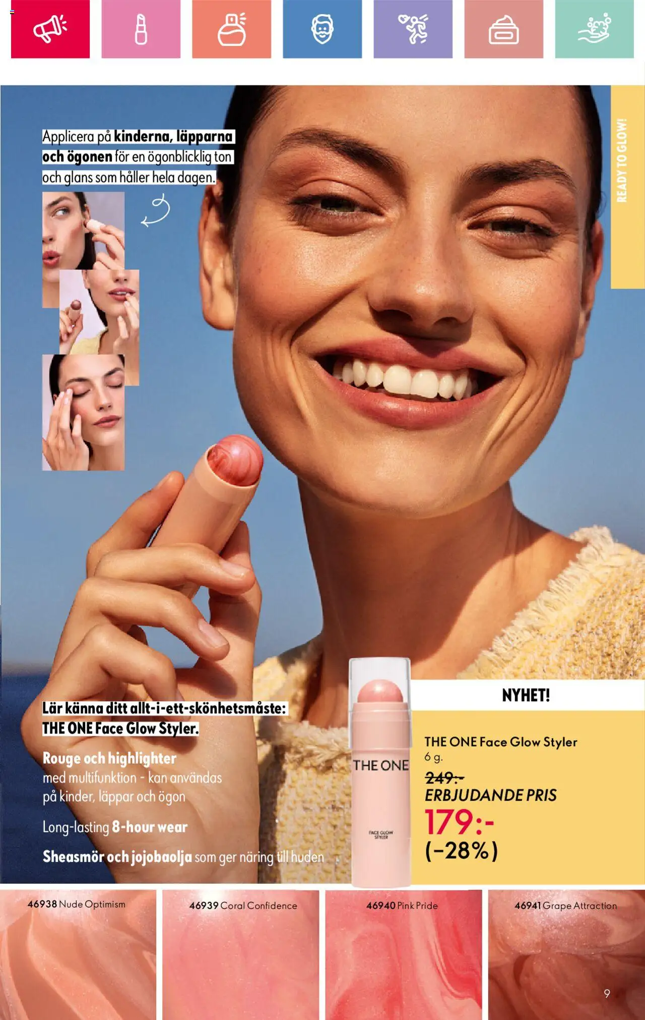 Oriflame reklamblad aktuell från 01.06.2025 | Sida: 9 | Produkter: Highlighter, Rouge