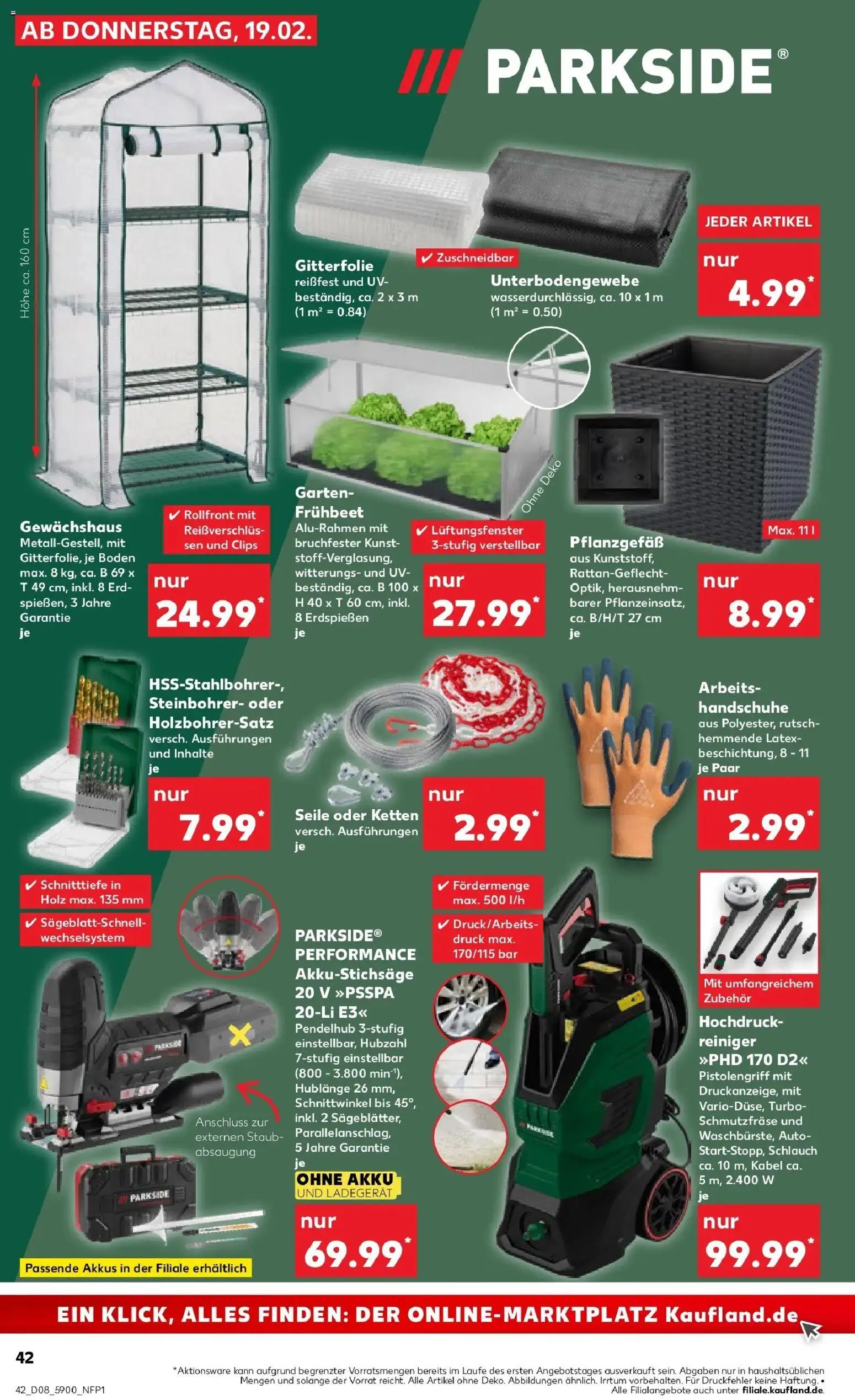 Kaufland prospekt Blankenfelde-Mahlow	 – gültig ab 22.02.2026 | Seite: 42 | Produkte: Kabel, Hochdruckreiniger, Handschuhe, Ladegerät