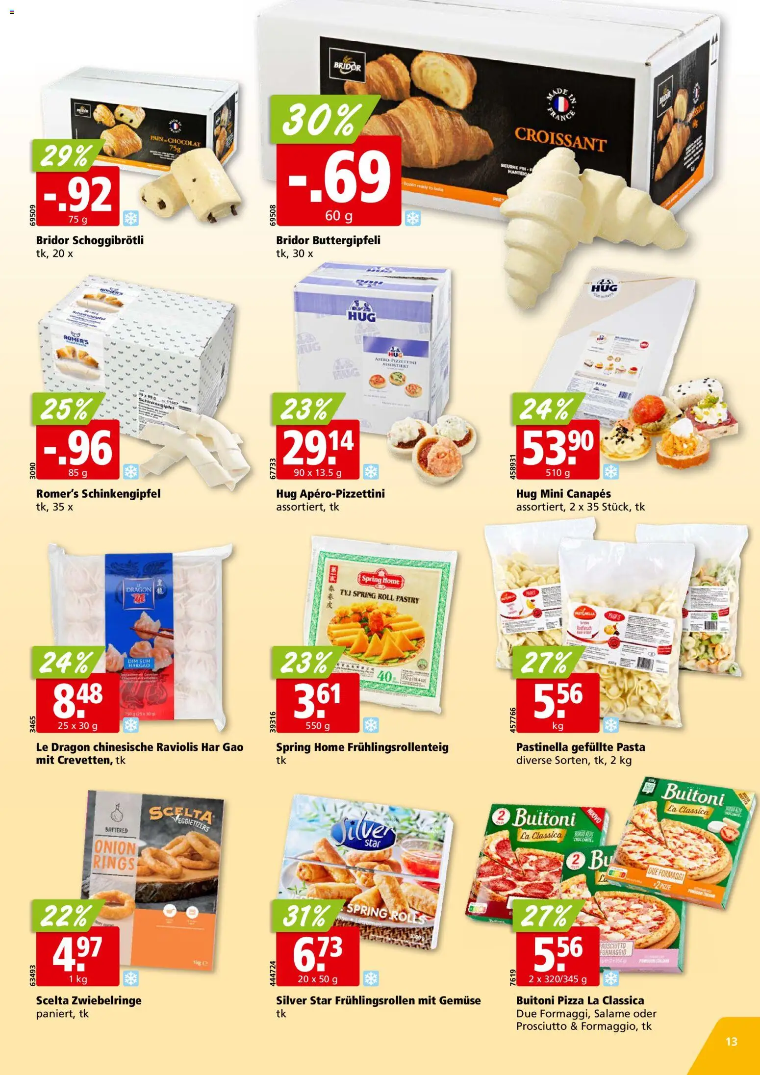 Aligro actionen Chavannes, Matran, Genf, Sitten – gültig ab 16.03.2026 | Seite: 13 | Produkte: Pizza, Gemüse, Pasta