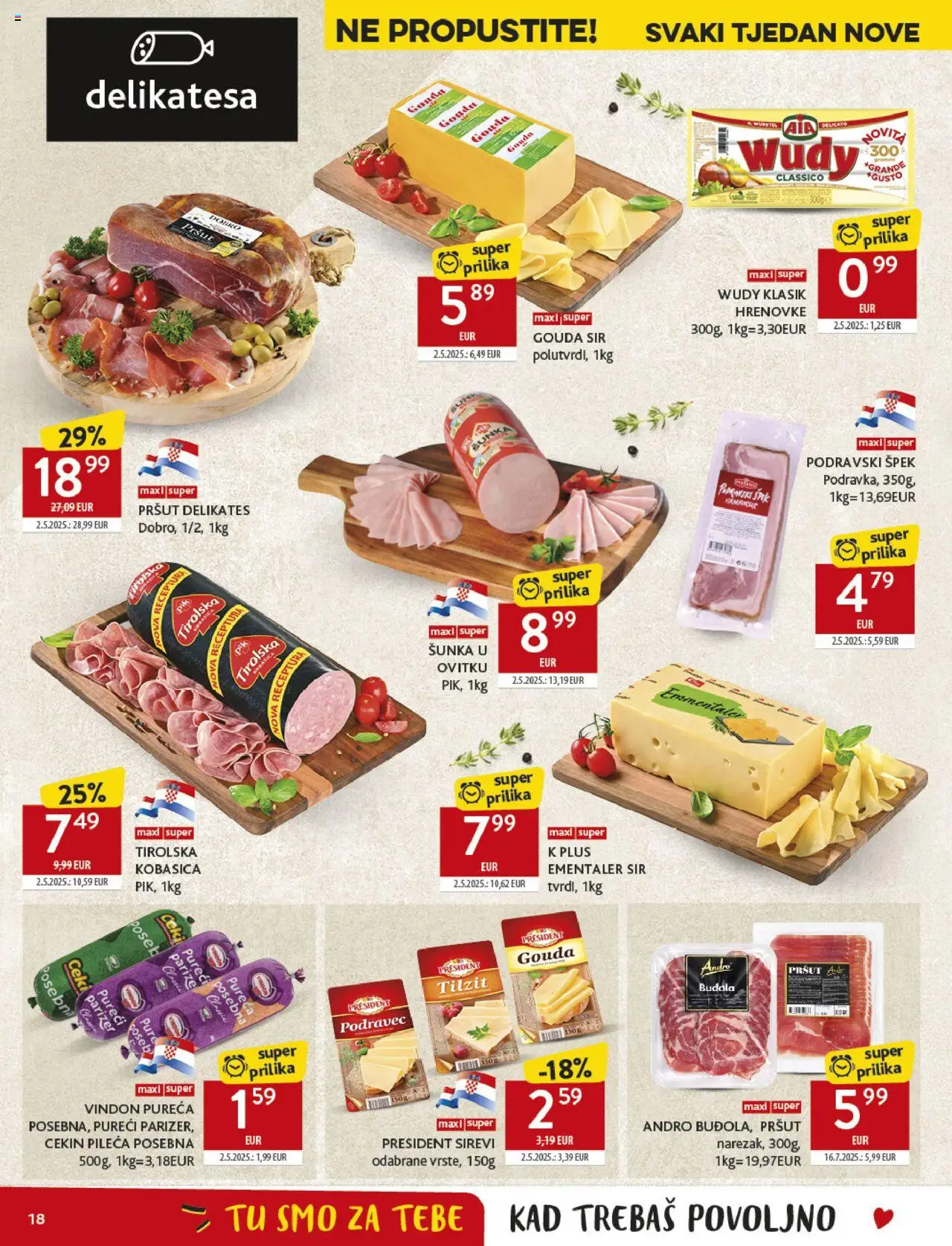 Konzum HR akciós ujság - amely érvényes a következő dátumtól: 13.08.2025 | Oldal: 18 | Termékek: Gouda