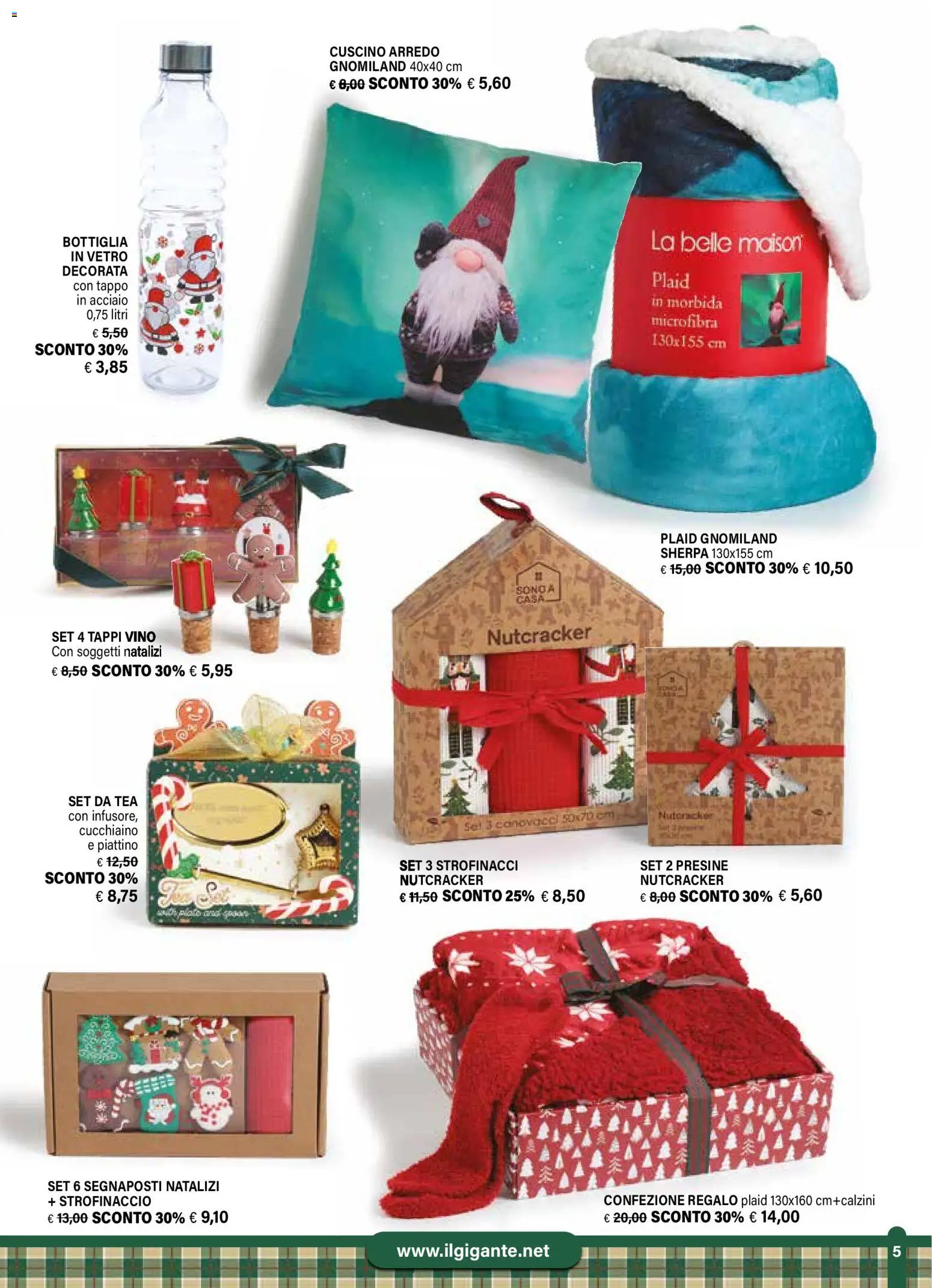 Volantino Il Gigante del 24.11.2025 | Pagina: 5 | Prodotti: Plaid, Vino, Bottiglia, Strofinacci