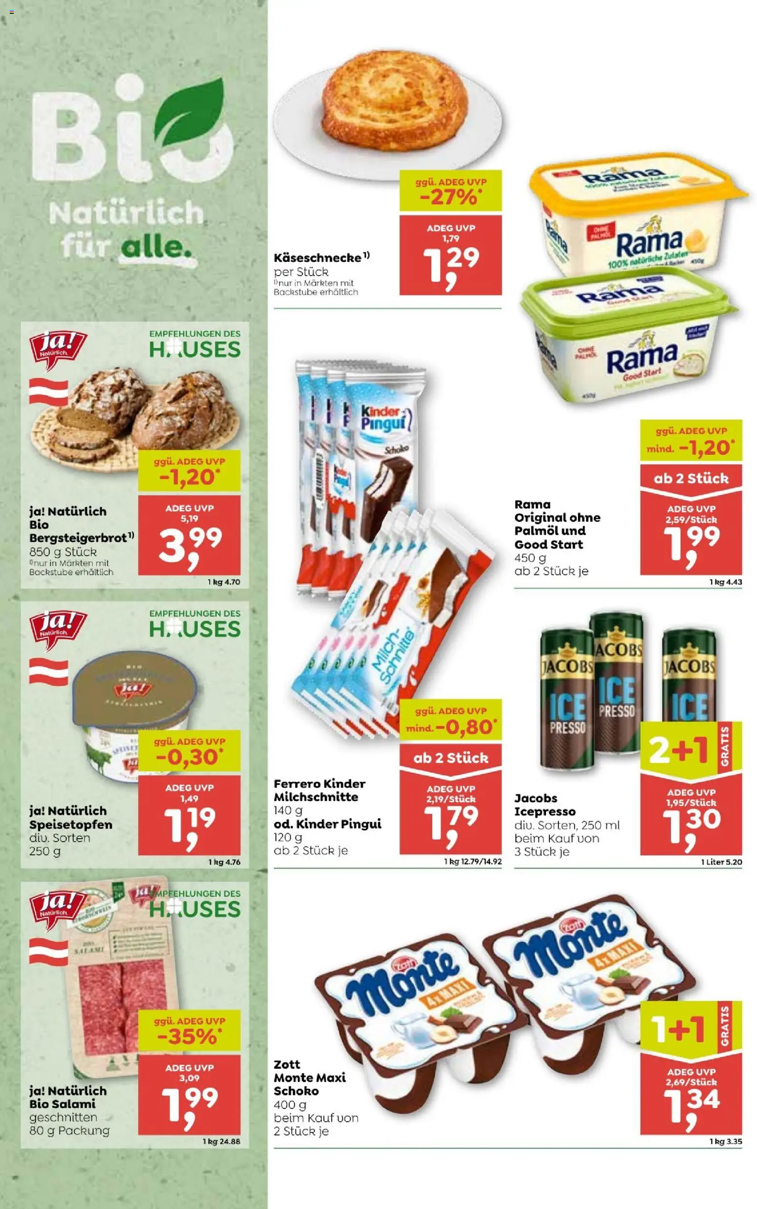 ADEG Flugblatt gültig ab 15.01.2026 | Seite: 6 | Produkte: Milch, Salami