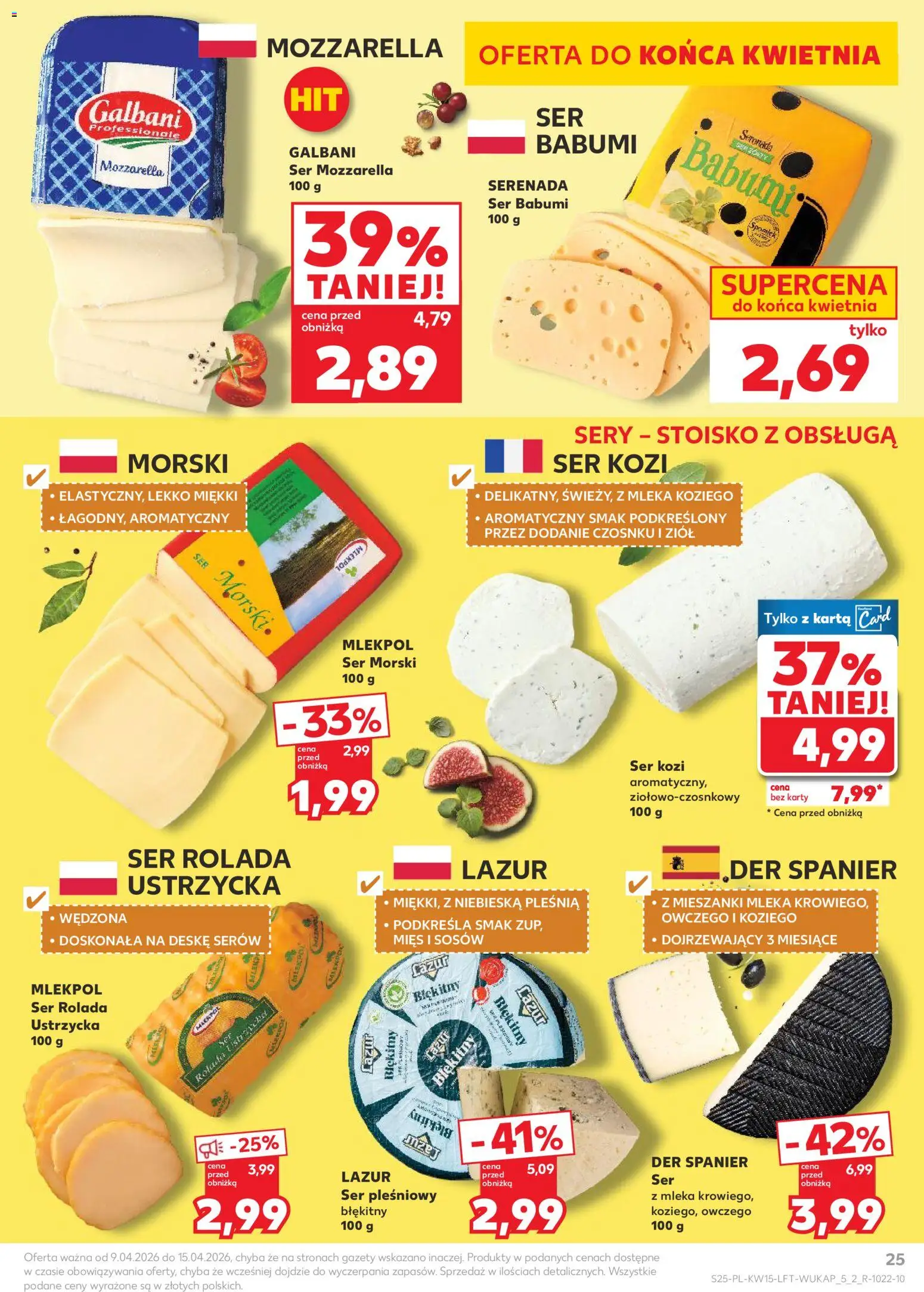 Kaufland Polsko leták od 09.04.2026 | Strana: 25 | Produkty: Karty, Mozzarella