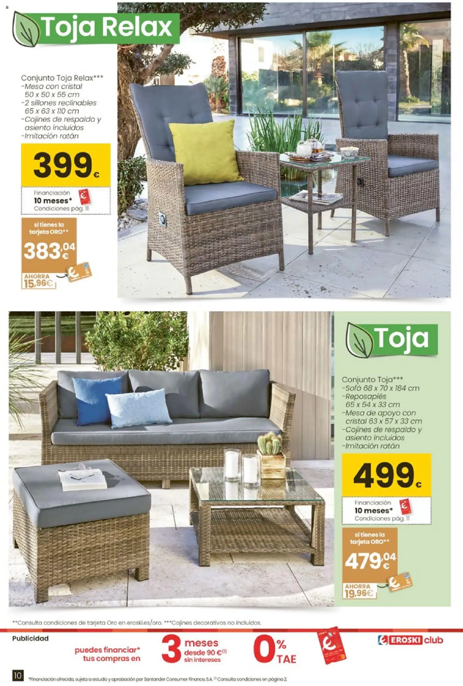Eroski - Qué oasis │ válido desde el 26.03.2026 | Página: 10 | Productos: Reposapiés, Sofá, Mesa