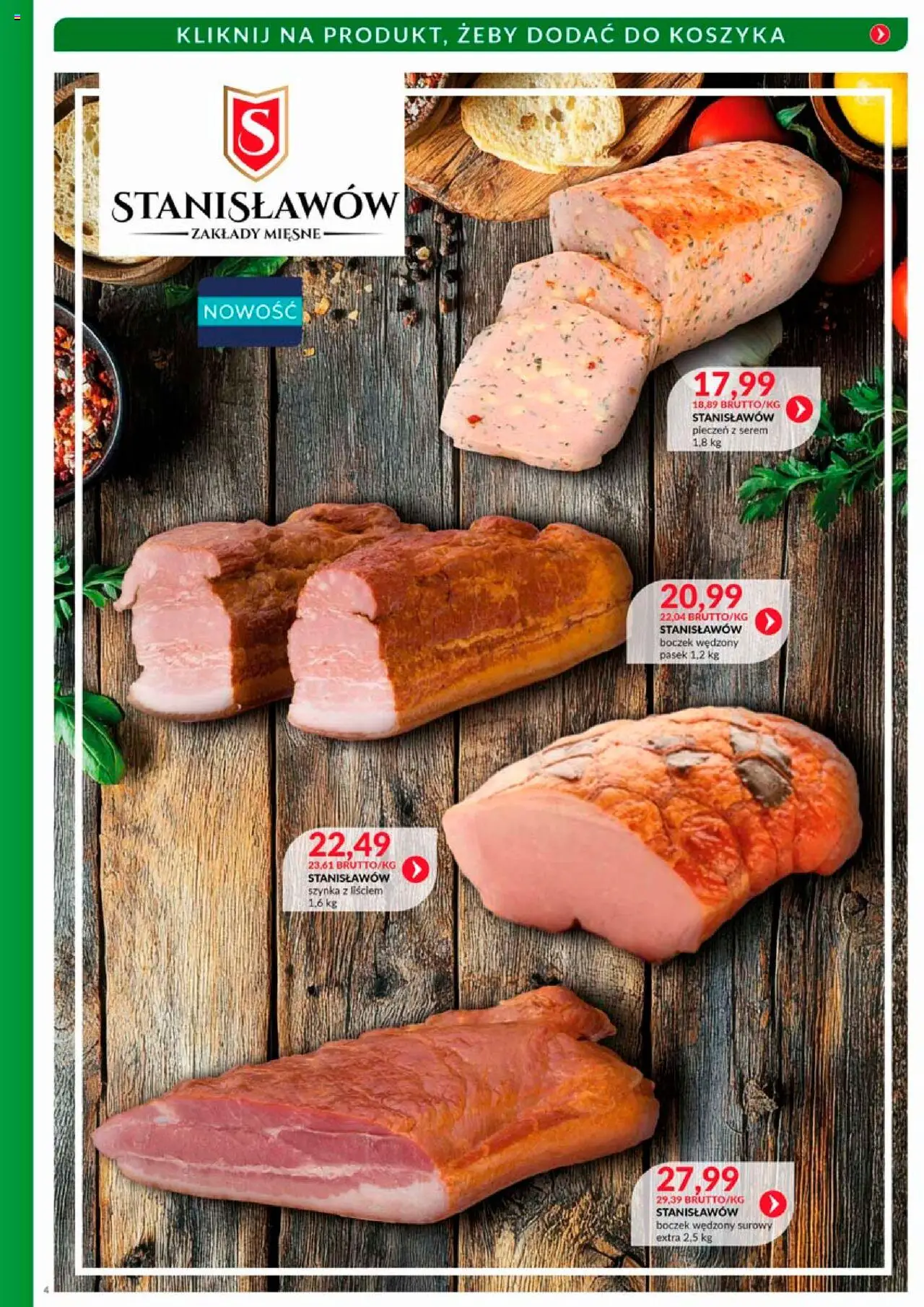 Eurocash Gazetka - Katalog Wędlin od 01.08.2025 | Strona: 4 | Produkty: Pasek, Szynka, Boczek wędzony, Boczek