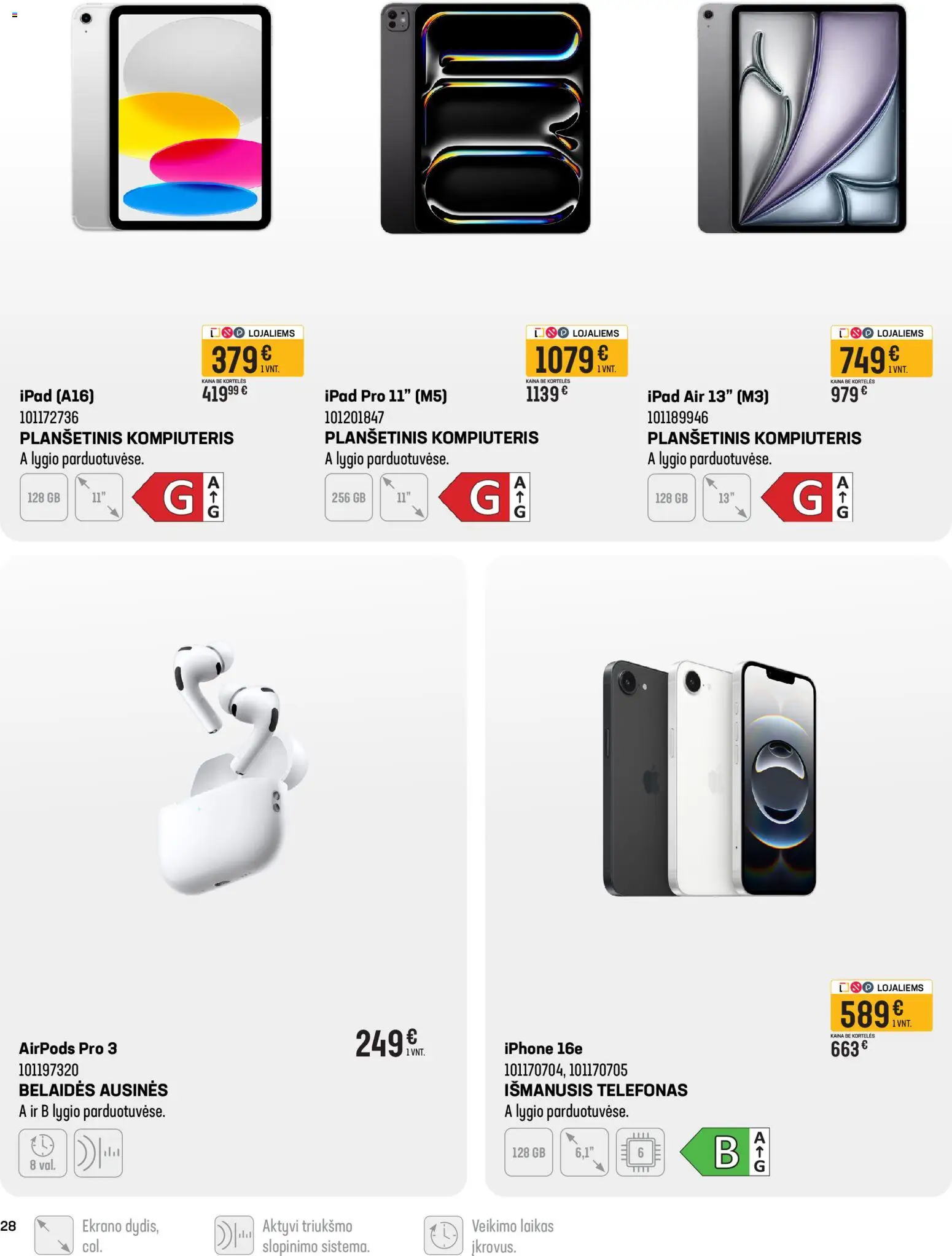 Senukai akcijos nuo 08.04.2026 | Puslapis: 28 | Prekių: Planšetinis kompiuteris, Išmanusis telefonas, Kompiuteris, Ausinės