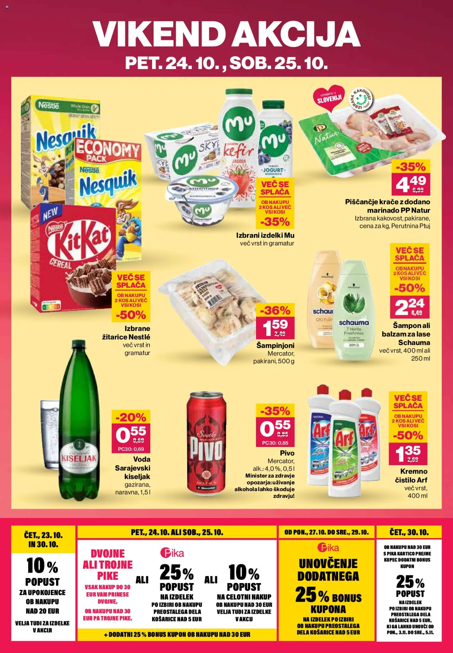 Novi Mercator katalog ponudbe – veljaven od 23.10.2025 | Stran: 52 | Izdelki: Kefir, Kos, Balzam za lase, Pivo