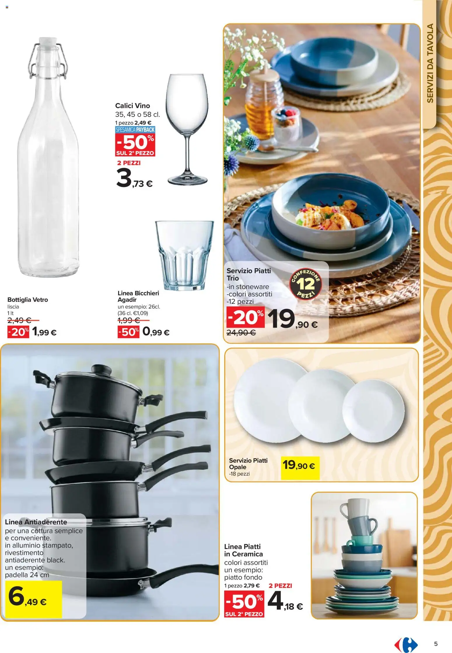 Volantino Carrefour del 16.02.2026 | Pagina: 5 | Prodotti: Vino, Padella, Alluminio, Bottiglia