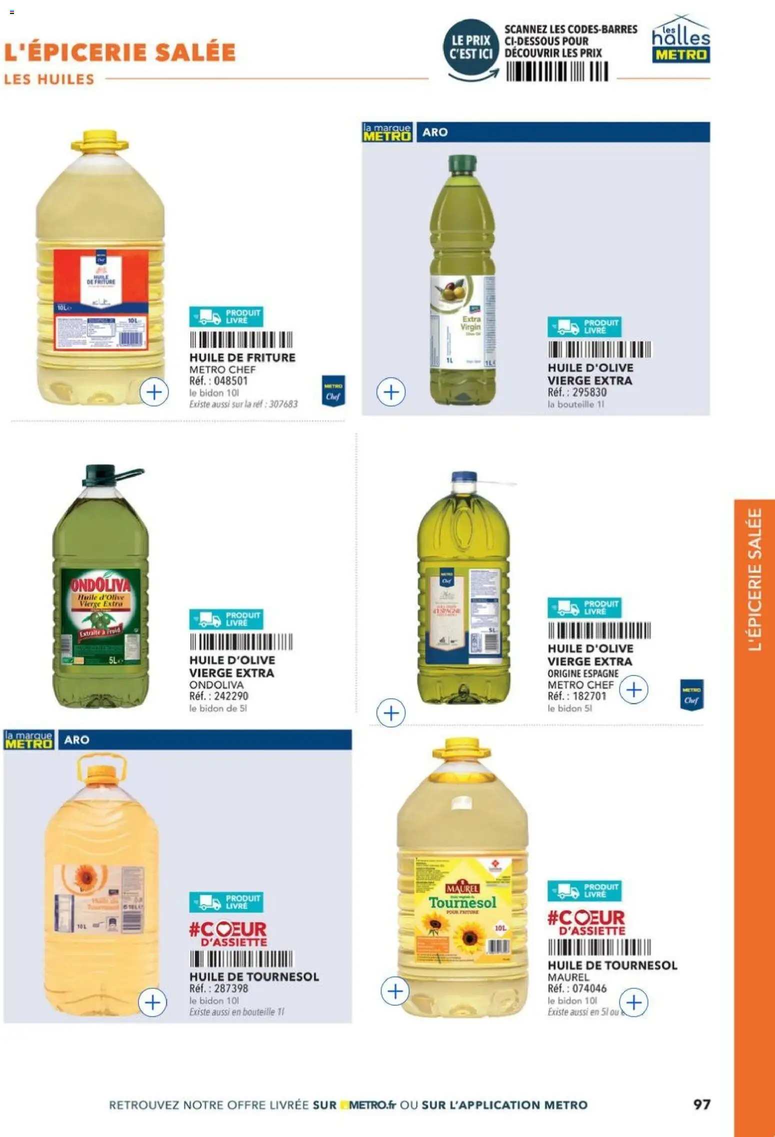 {H1} | Page: 97 | Produits: Huile d'olive vierge, Huile D'olive, Huile de tournesol, Huile de friture