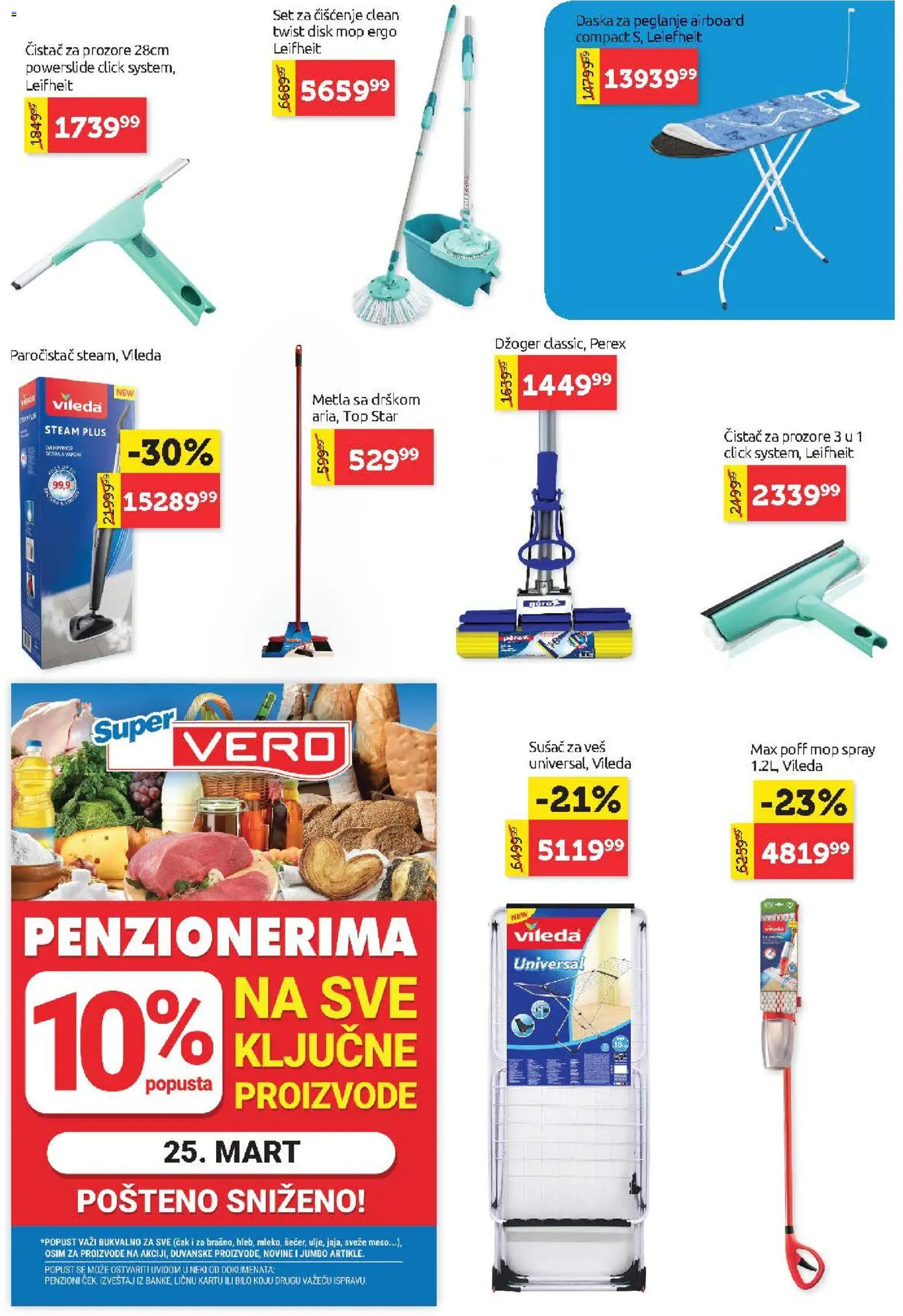 SuperVERO katalog - važi od 19.03.2026 | Strana: 29 | Proizvode: Daska za peglanje, Paročistač, Disk, Vileda
