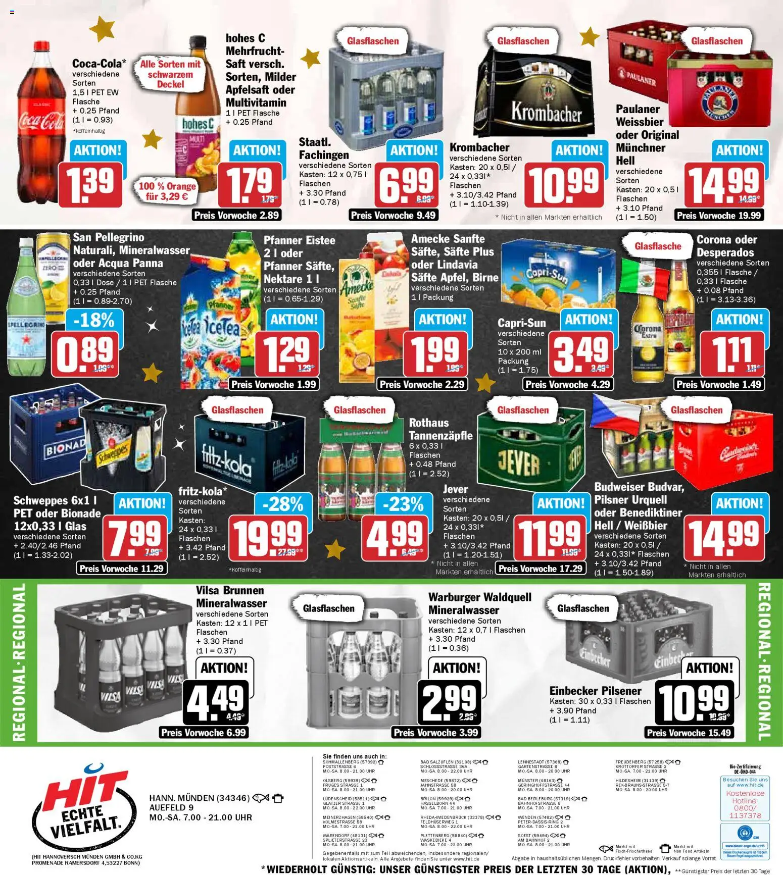 HIT Prospekt 	 – gültig ab 01.12.2025 | Seite: 23 | Produkte: Schweppes, Birne, Budweiser, Uhr