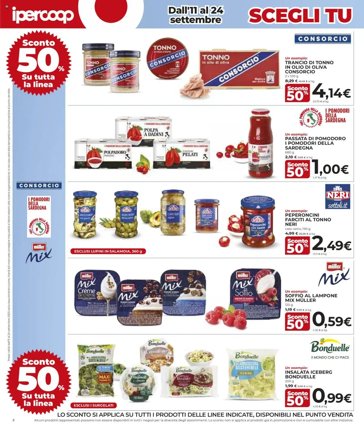 Volantino Ipercoop del 11.09.2025 | Pagina: 2 | Prodotti: Insalata, Olio, Pomodori, Olio di Oliva