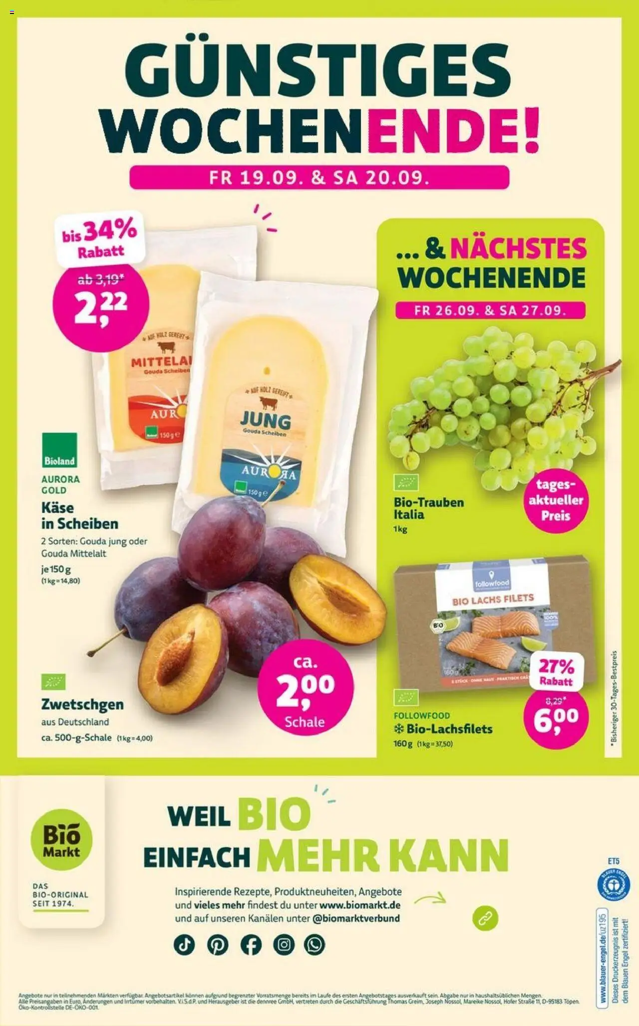 Denns BioMarkt Angebote – gültig ab 10.09.2025 | Seite: 14 | Produkte: Käse, Gouda, Zwetschgen, Lachs