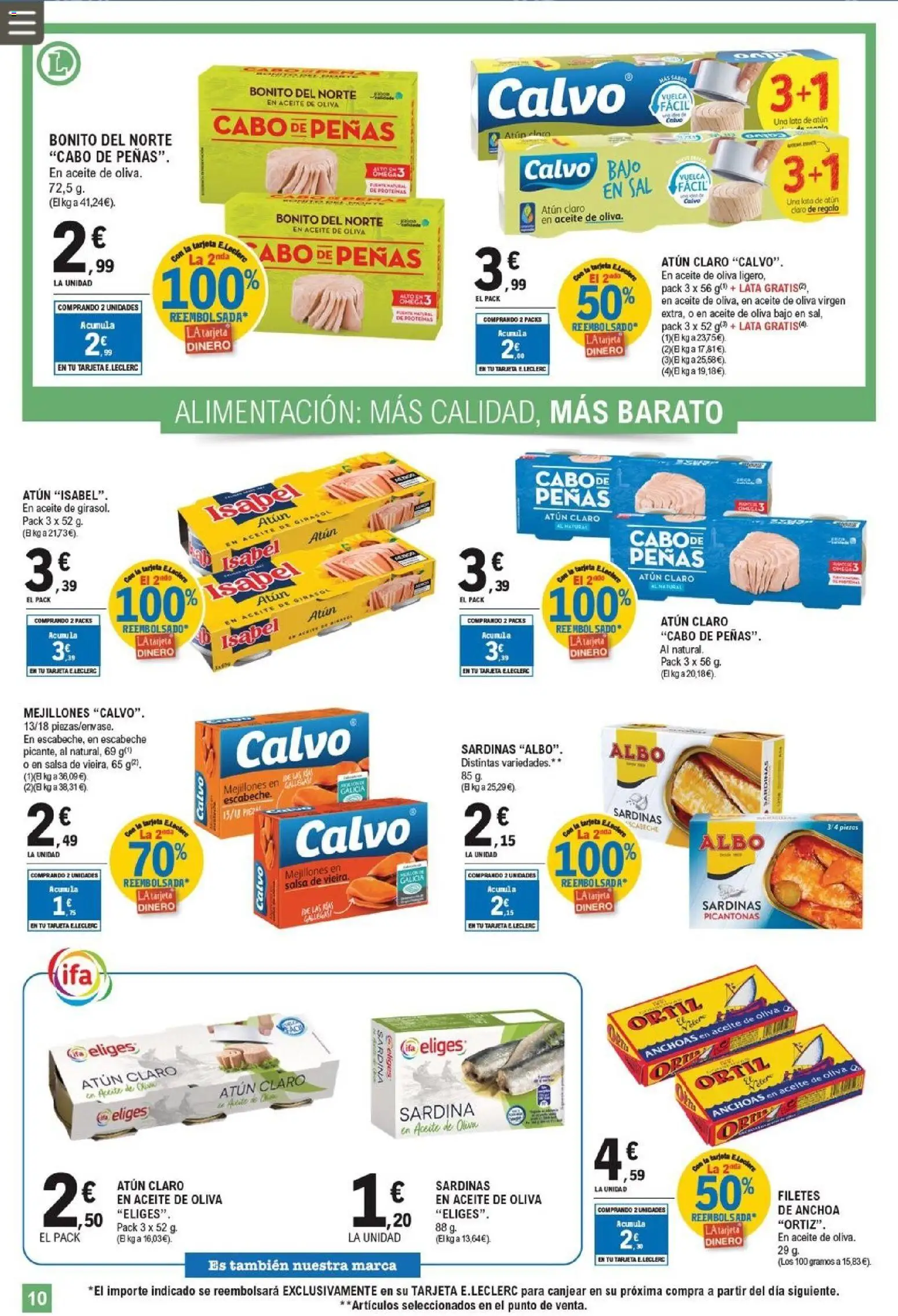 E.Leclerc folleto │ válido desde el 11.03.2026 | Página: 10 | Productos: Aceite, Té, Aceite de oliva, Atún claro