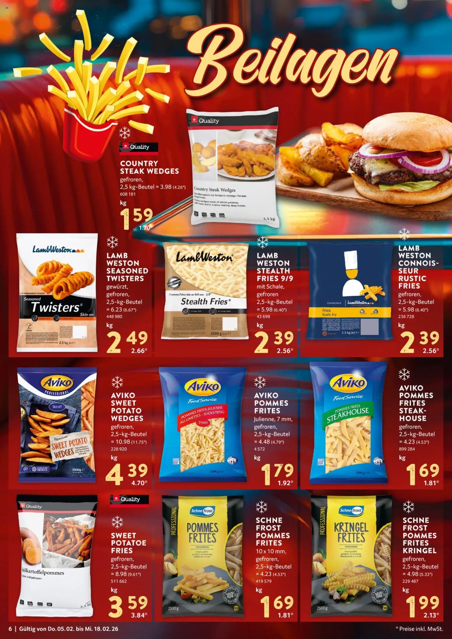 Selgros Gastronomie – gültig ab 05.02.2026 | Seite: 6 | Produkte: Pommes, Pommes frites, Steak