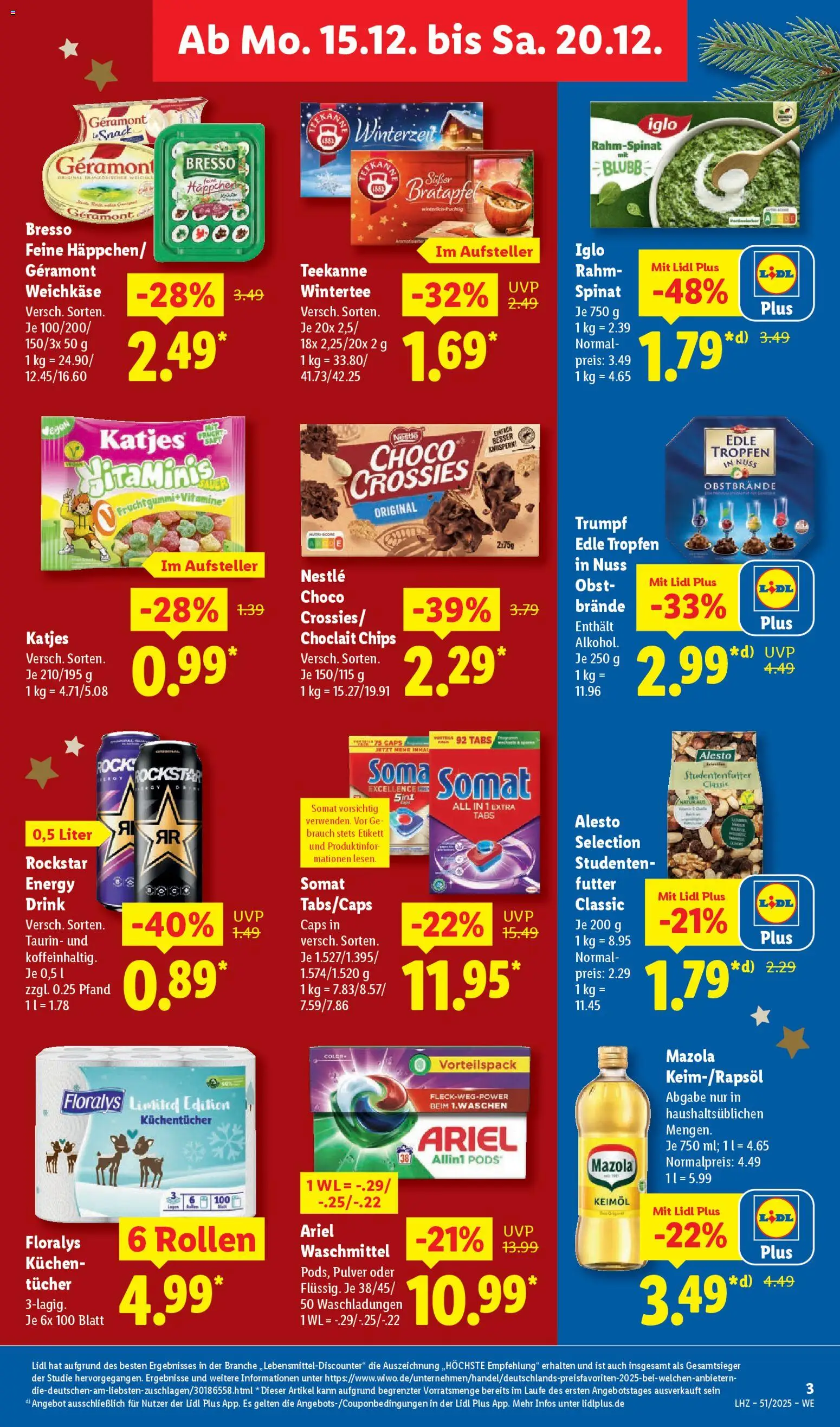 Lidl Prospekt Gedern – gültig ab 15.12.2025 | Seite: 9 | Produkte: Geramont, Rockstar, Katjes, Bresso