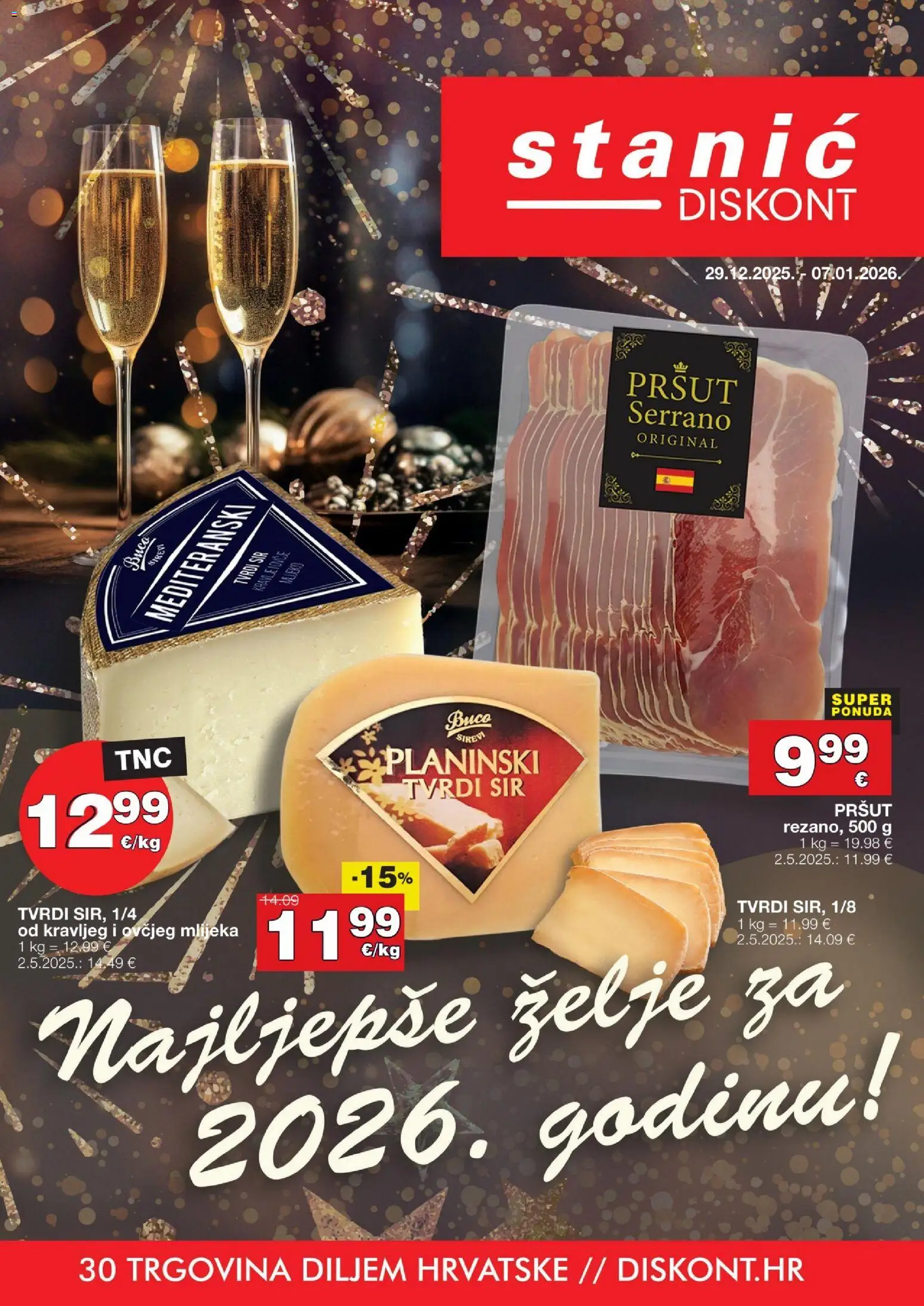 Stanić Diskont katalog | vrijedi od 29.12.2025 | Stranica: 1 | Proizvodi: Sir, Pršut, Zelje, Tvrdi sir
