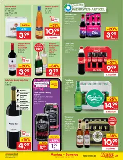 Netto Marken-Discount Prospekt 	 ab 23.03.2026 gültig | Seite: 23 | Produkte: Berliner, Cola, Jack Daniel's, Warsteiner