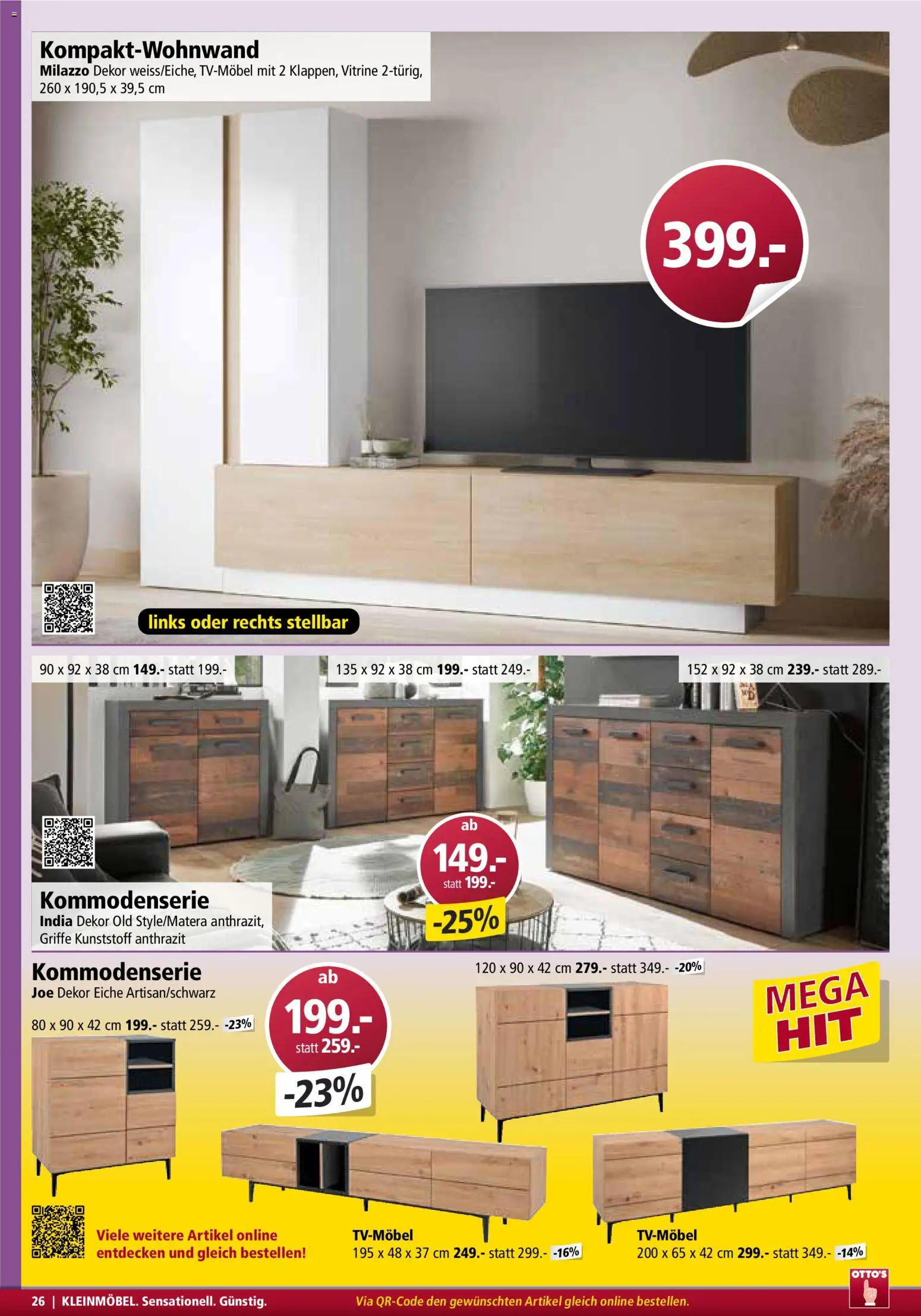 Otto's Aktionen Möbelflyer – gültig ab 01.01.2026 | Seite: 26 | Produkte: Vitrine