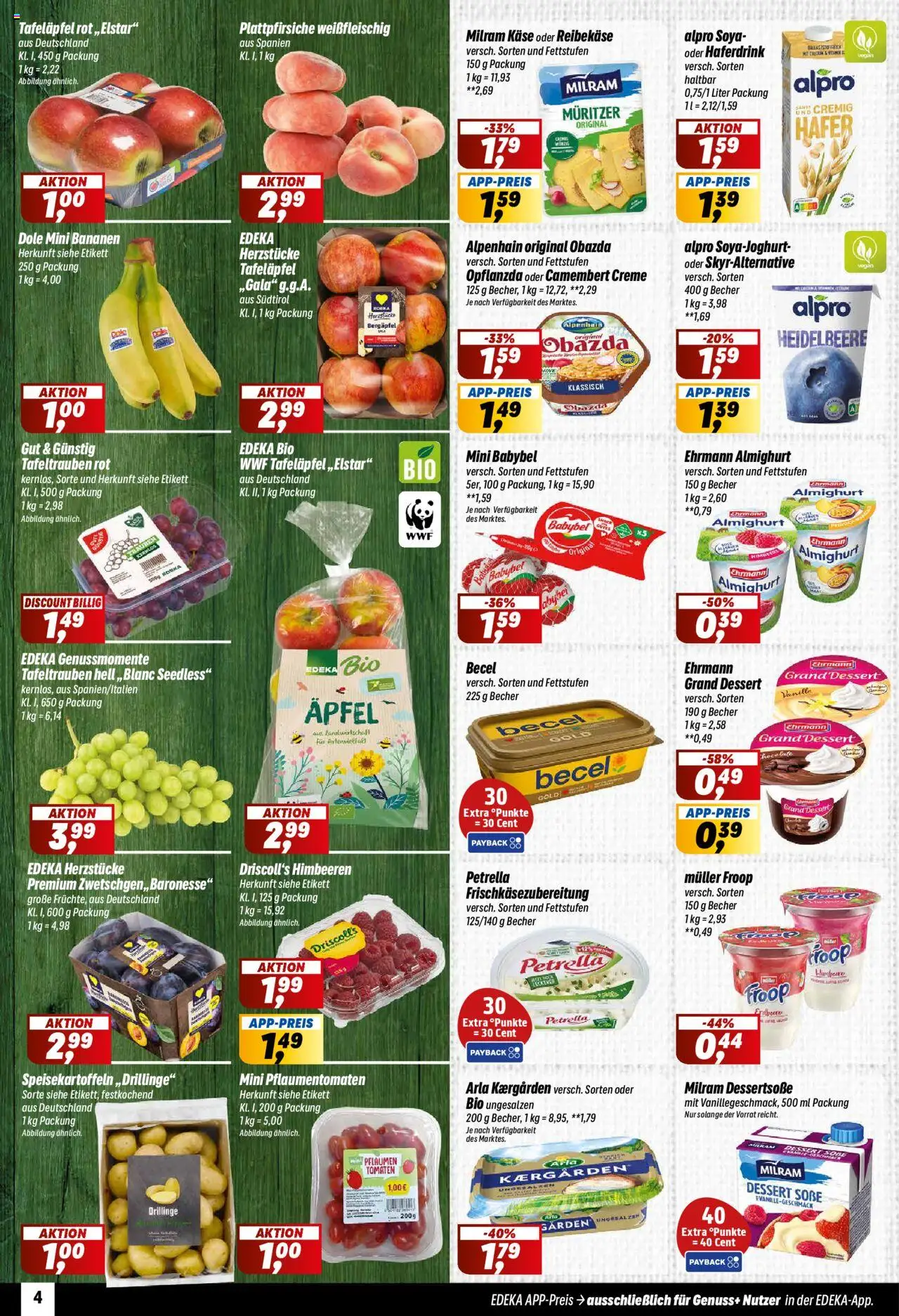 Simmel Prospekt 	 – gültig ab 15.09.2025 | Seite: 4 | Produkte: Himbeeren, Pflaumen, Äpfel, Bananen
