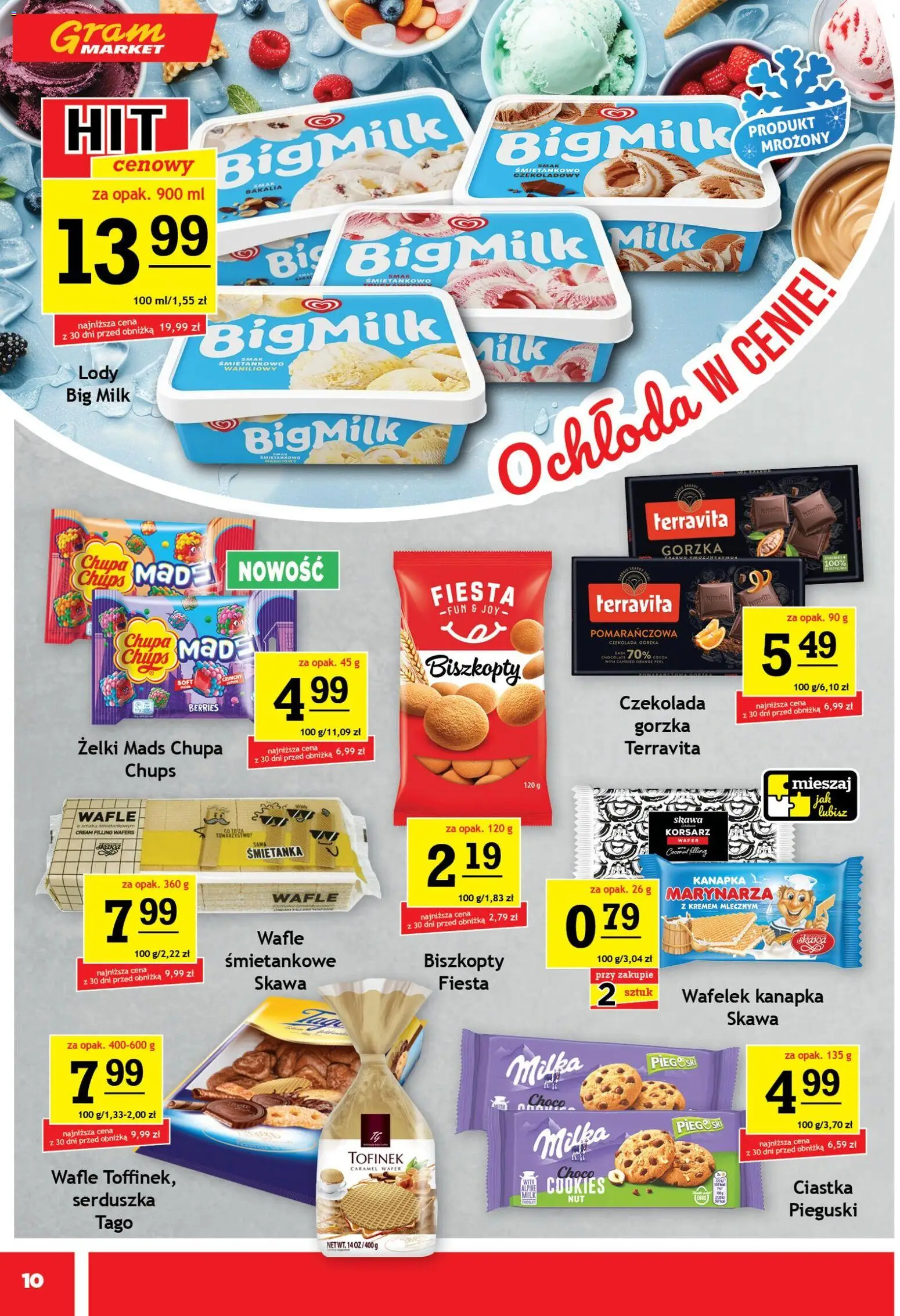 Gram Market gazetka od 22.04.2026 | Strona: 10 | Produkty: Czekolada gorzka, Milka, Big Milk, Żelki