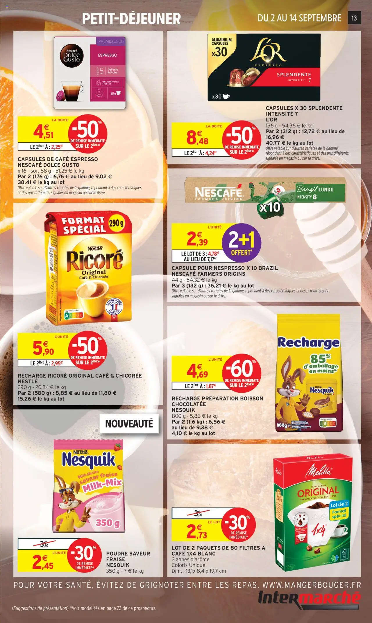  | Page: 13 | Produits: Filtre, Dolce Gusto, Poudre, Recharge Ricoré