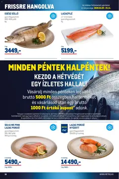 Metro - Élelmiszer és Szezonális katalógus 2026/01 - amely érvényes a következő dátumtól: 02.01.2026 | Oldal: 16 | Termékek: Lazacfilé, Lazac, Hal