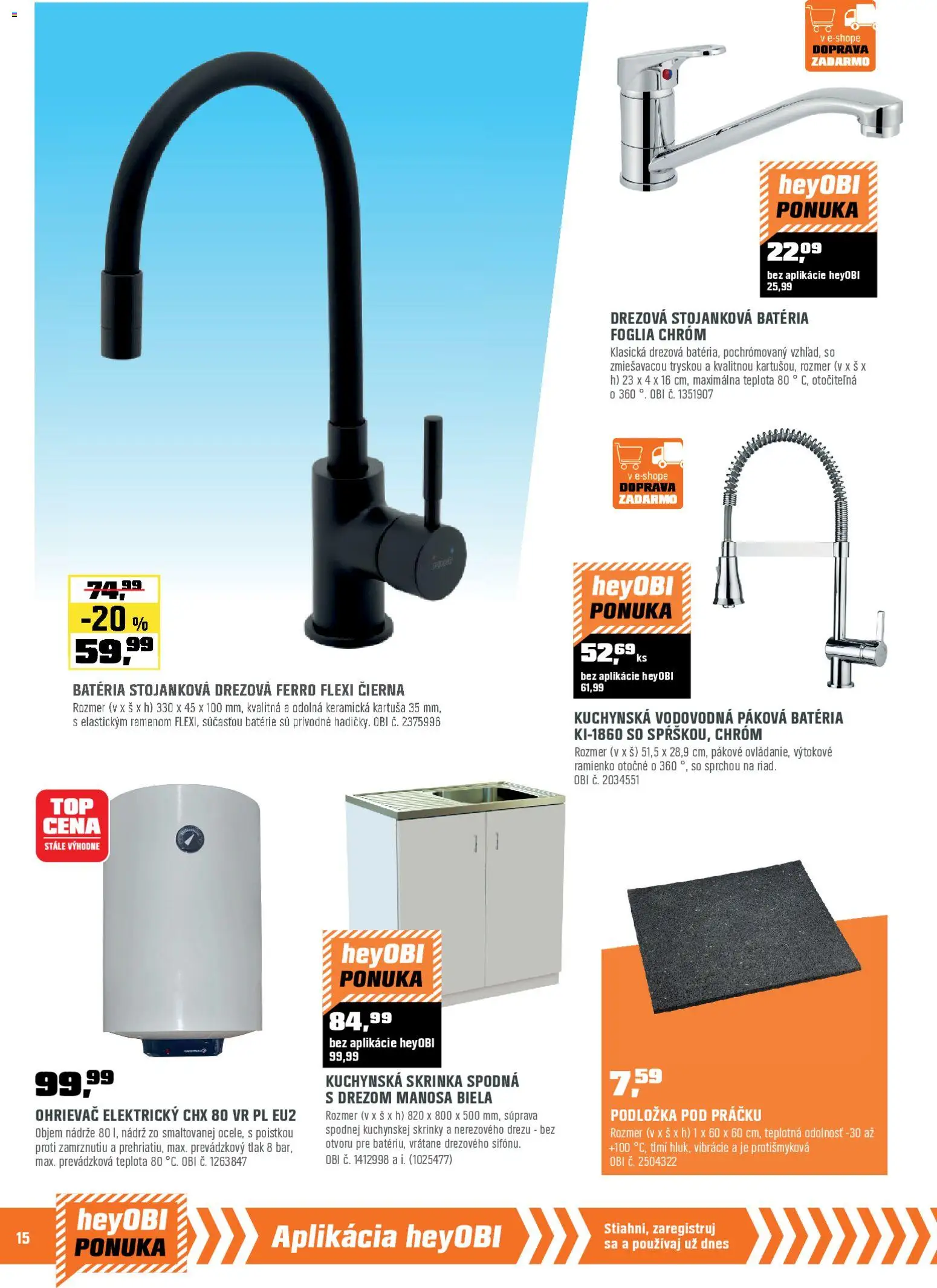 Nové OBI akcie – leták je platný od 01.02.2026 | Strana: 16 | Produkty: Skrinka, Ohrievač