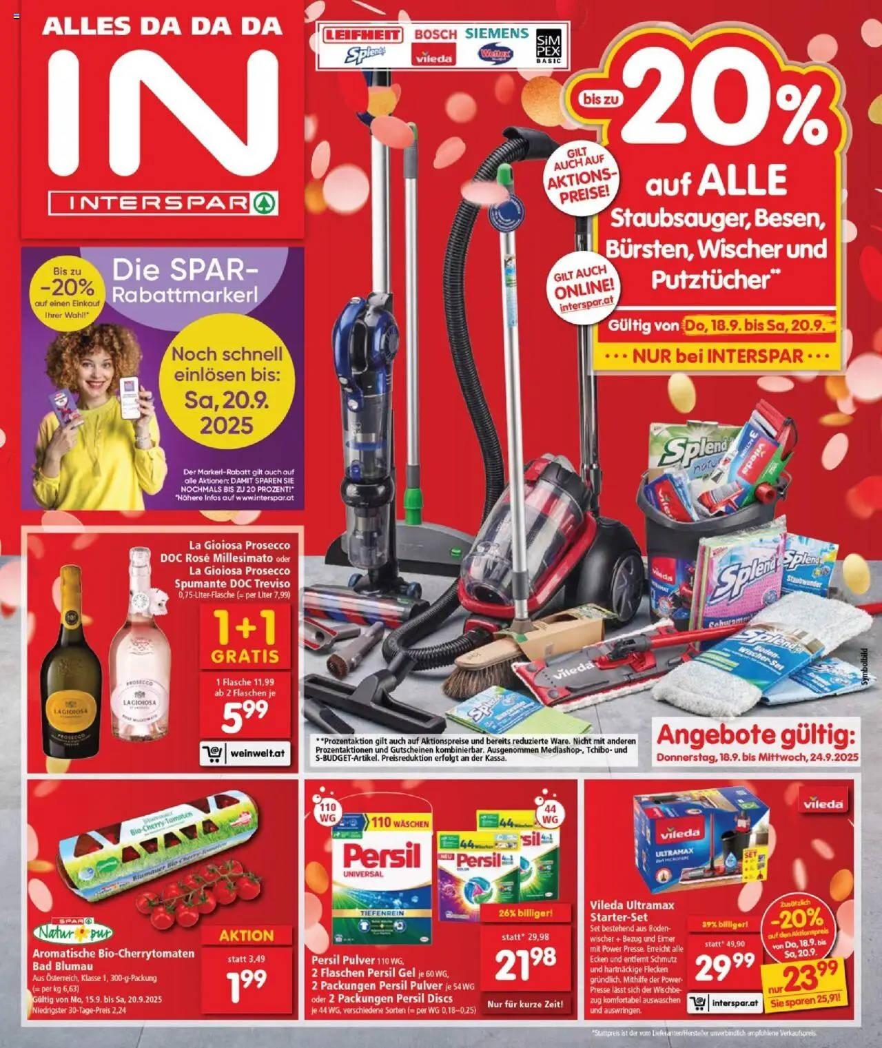 Interspar Flugblatt - Burgenland gültig ab 18.09.2025 | Seite: 1 | Produkte: Presse, Bad, Tomaten