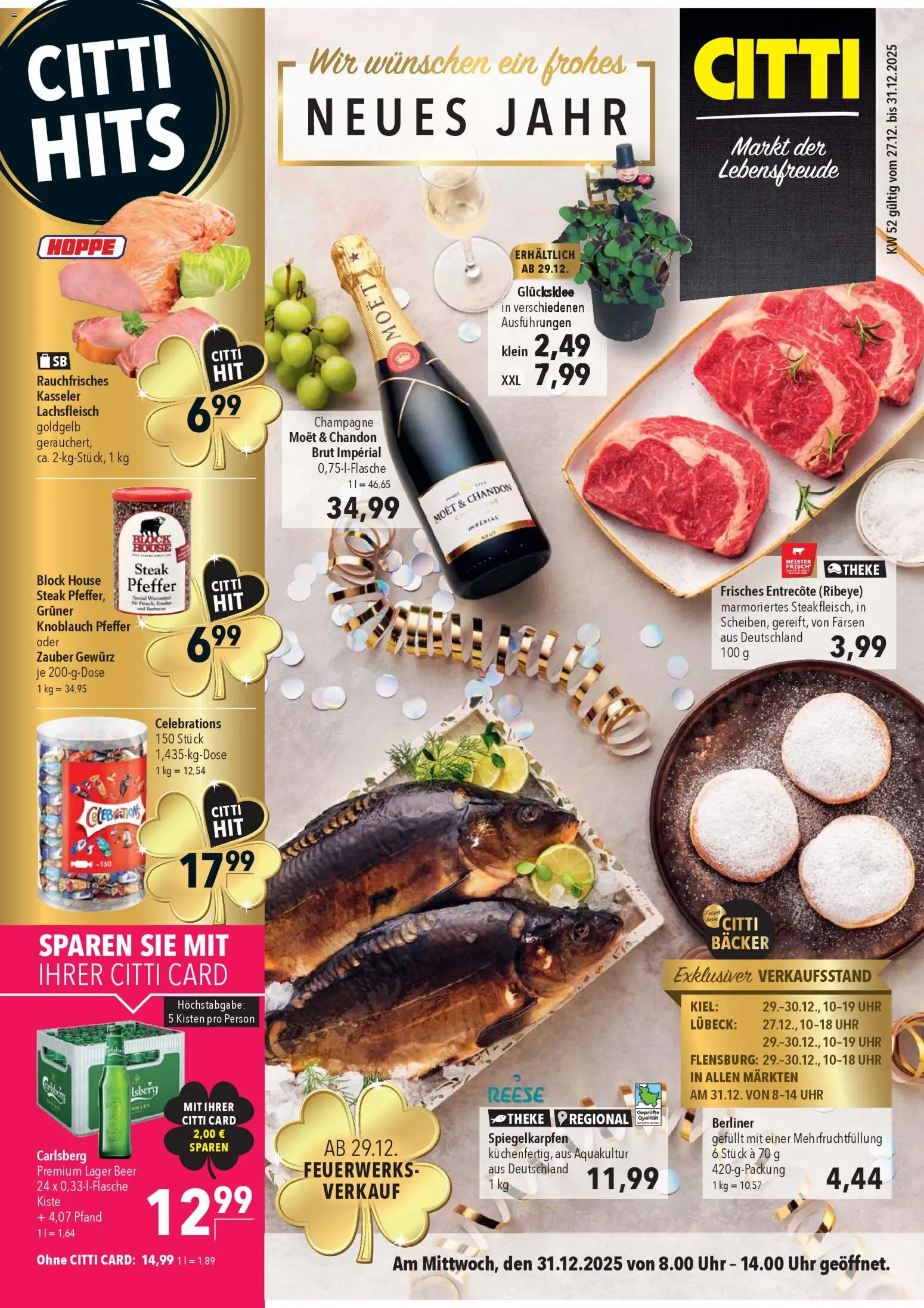 CITTI Markt Prospekt 	 – gültig ab 27.12.2025 | Seite: 1 | Produkte: Theke, Celebrations, Steak, Uhr