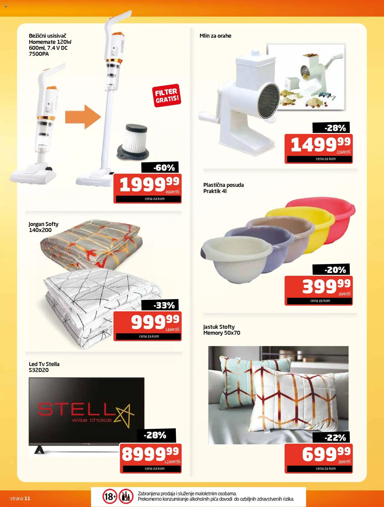 Gomex katalog - važi od 27.10.2025 | Strana: 11 | Proizvode: Usisivač, Jastuk, Jorgan, Pica