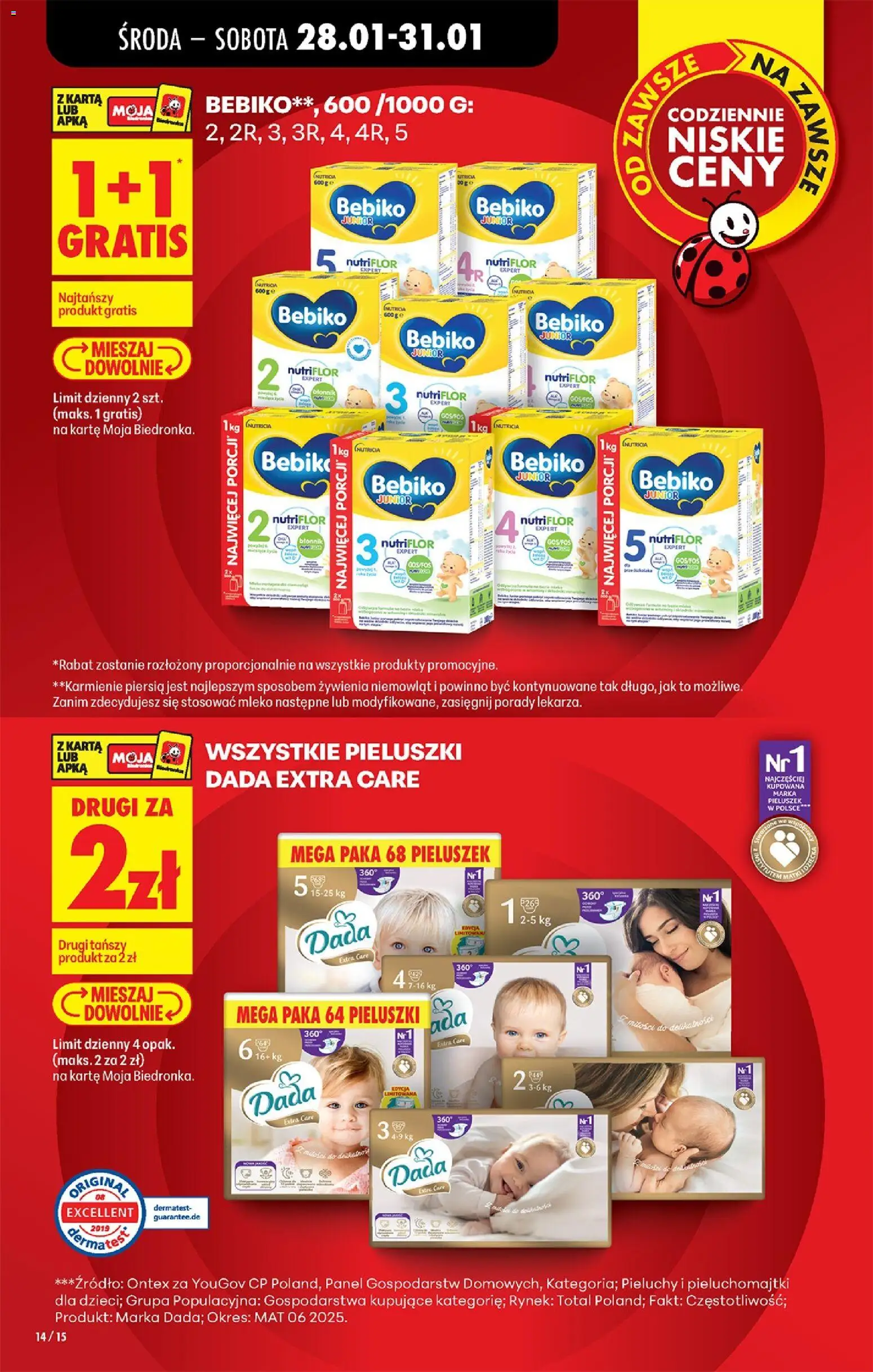 Biedronka gazetka - Oferta w tym tygodniu od 28.01.2026 | Strona: 16 | Produkty: Karta, Pieluchomajtki, Mleko