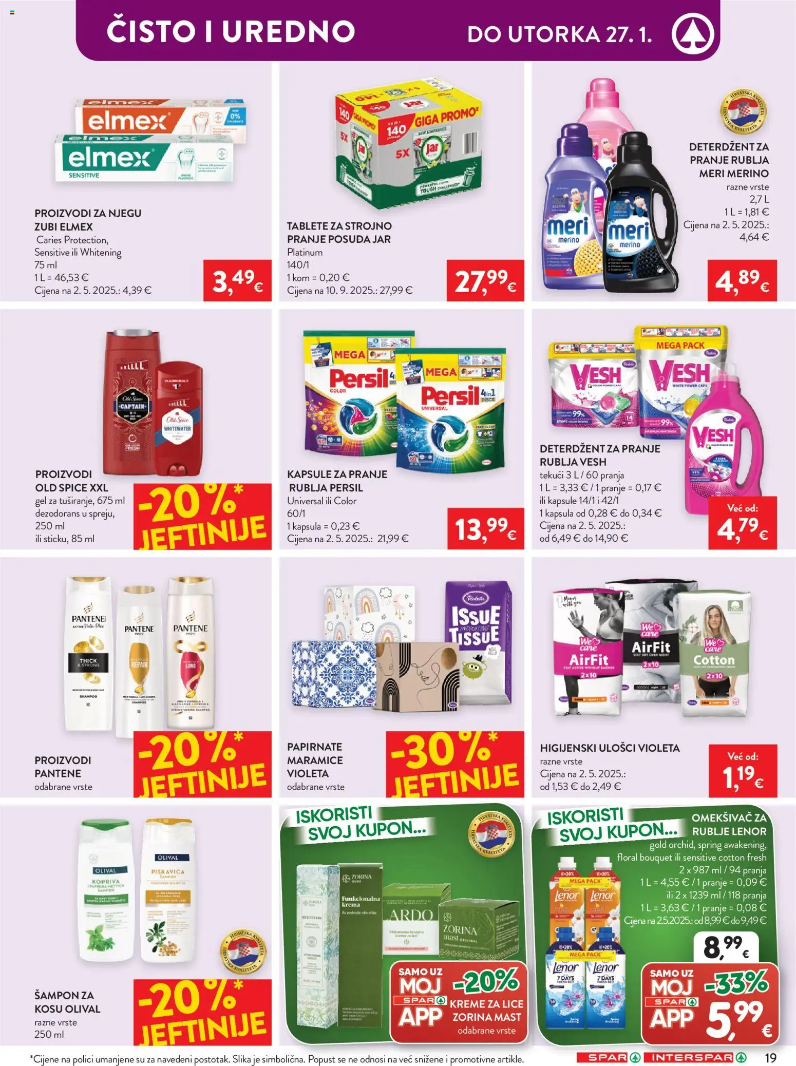 Spar katalog | vrijedi od 21.01.2026 | Stranica: 23 | Proizvodi: Deterdžent za pranje rublja, Dezodorans, Jar, Meri Merino