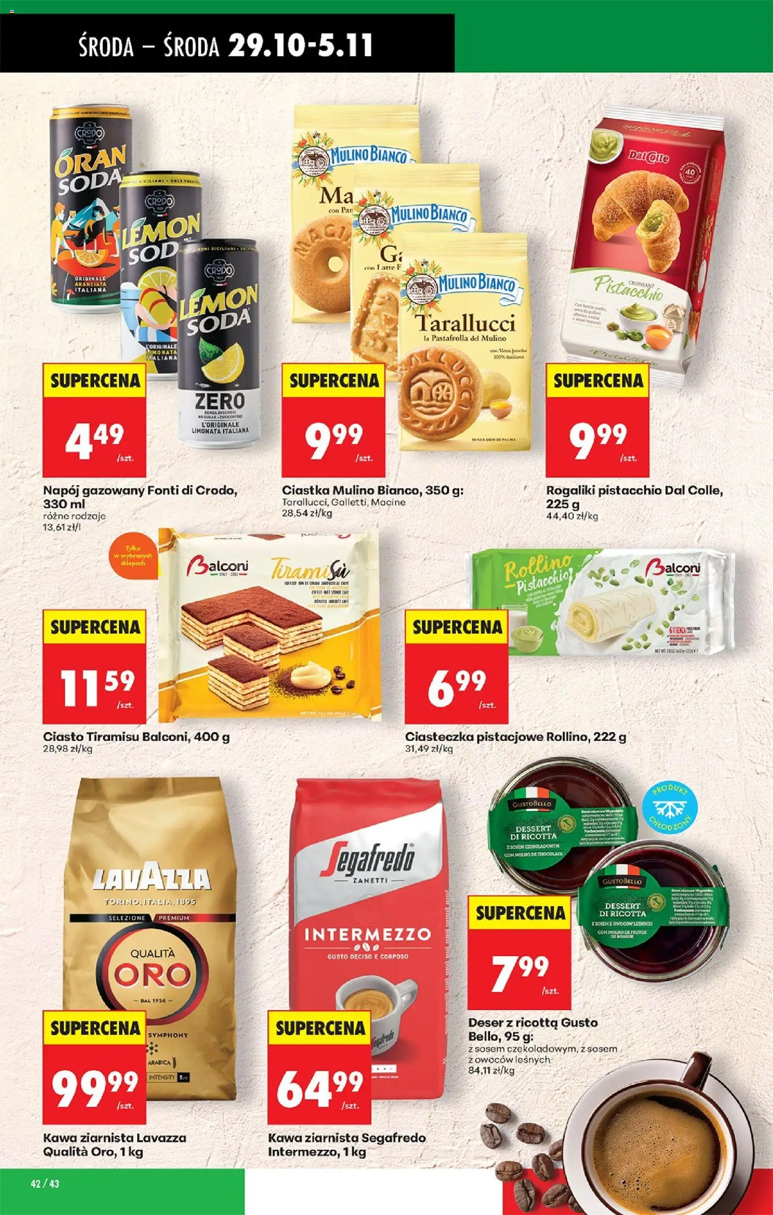 Biedronka gazetka - Oferta w tym tygodniu od 29.10.2025 | Strona: 50 | Produkty: Kawa ziarnista Lavazza, Lavazza, Kawa, Ricotta