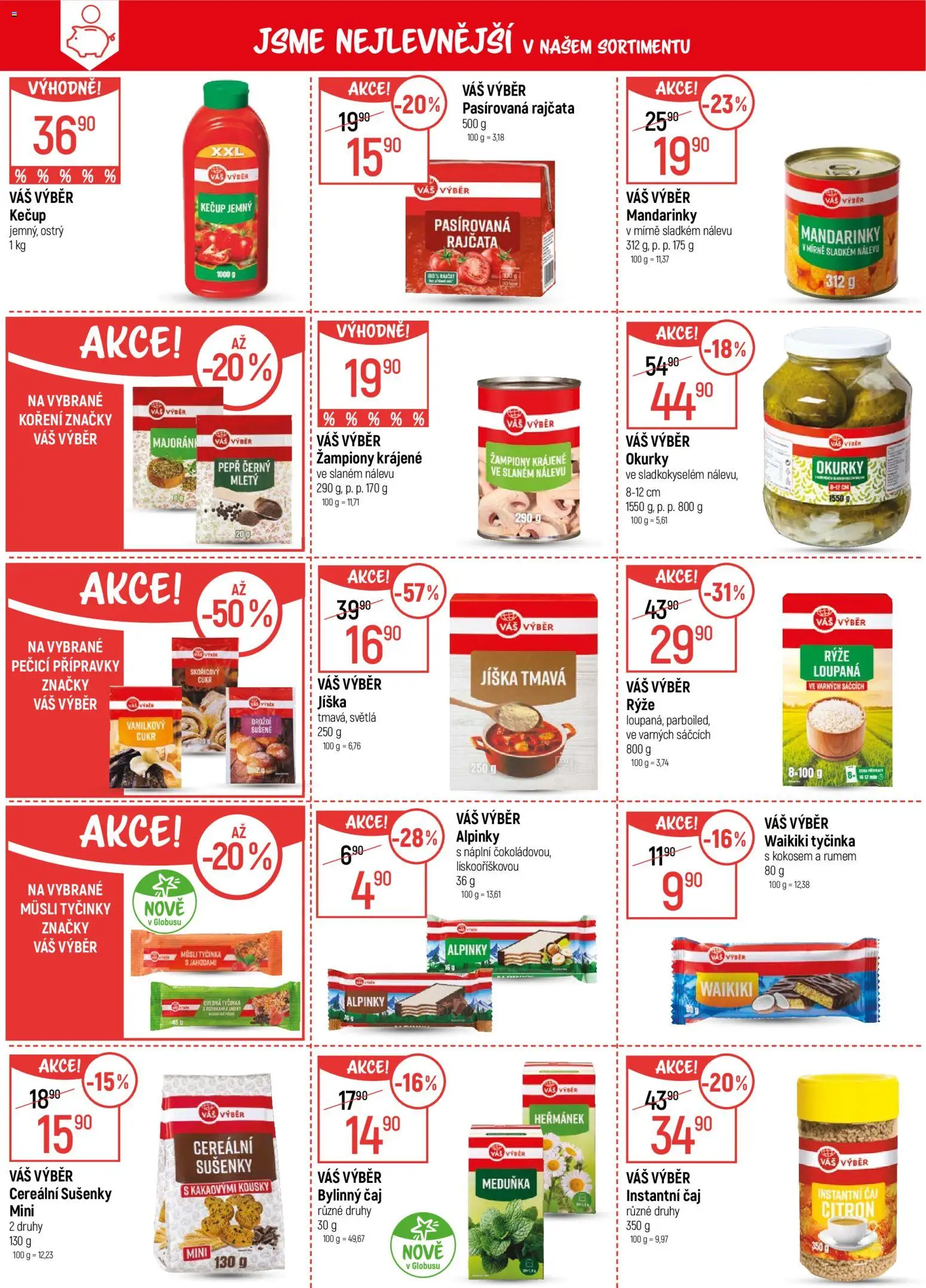 Globus leták - Praha Černý Most od 07.01.2026 | Strana: 5 | Produkty: Žampiony, Rajčata, Okurky, Sušenky