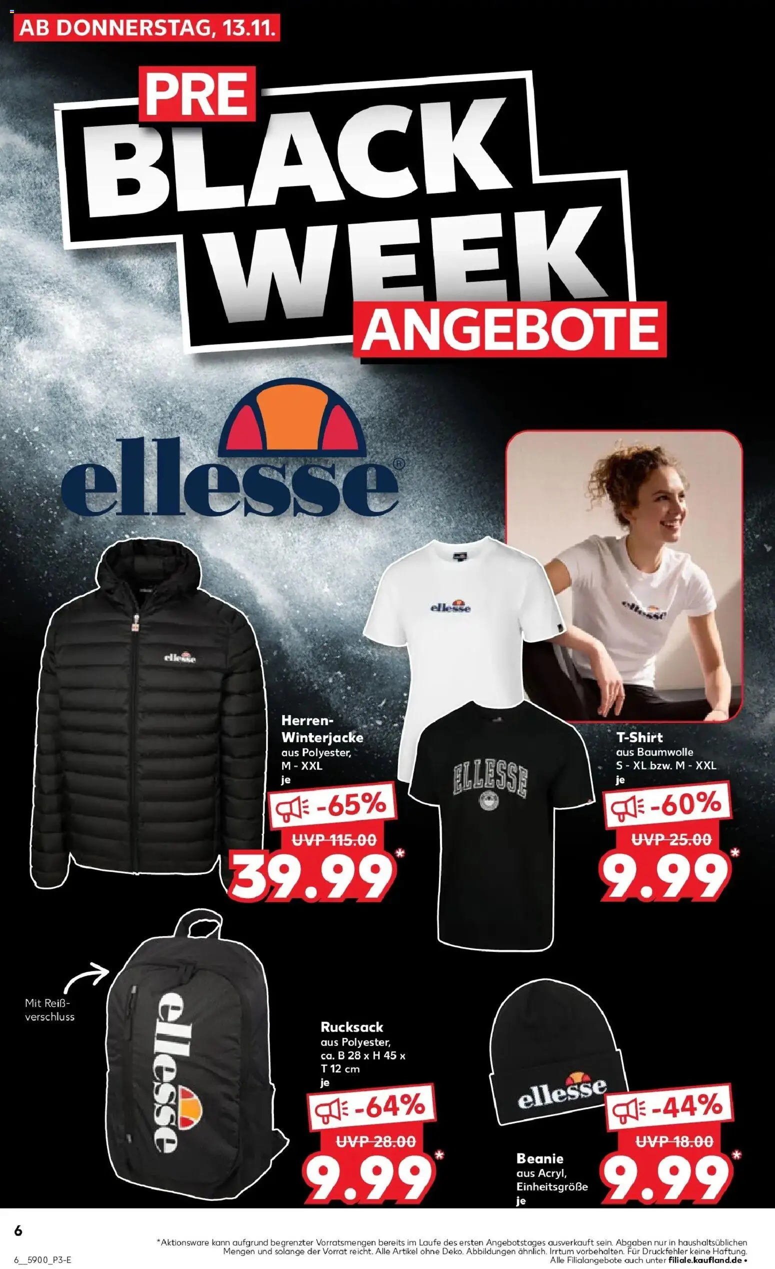 Kaufland prospekt Rottweil	 – gültig ab 13.11.2025 | Seite: 6 | Produkte: Winterjacke, T-Shirt, Rucksack