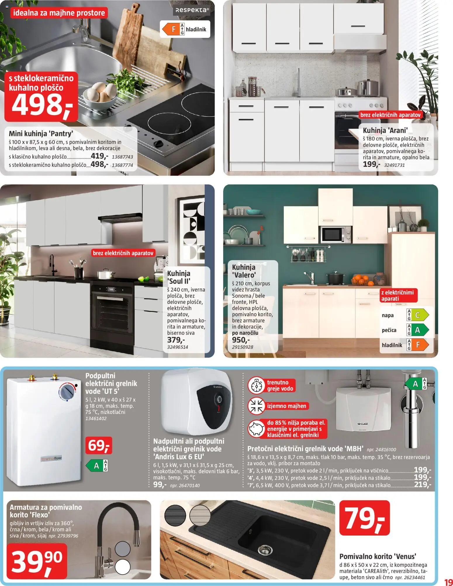 Novi Bauhaus katalog ponudbe – veljaven od 18.03.2026 | Stran: 19 | Izdelki: Pribor, Hladilnik, Pomivalno korito, Grelnik vode